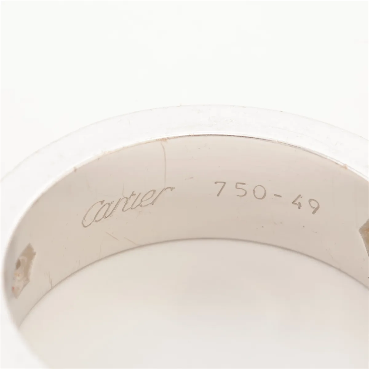 Love Half Diamond Ring, 750 (WG), 8.4g, Size 49, K93934. Box interior shows — view 3