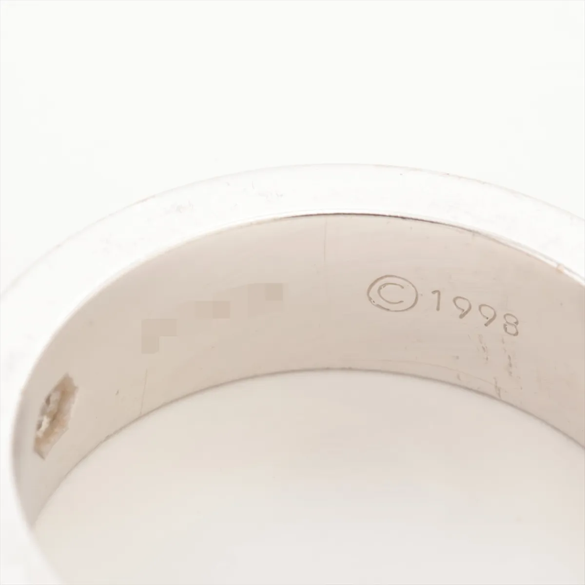 Love Half Diamond Ring, 750 (WG), 8.4g, Size 49, K93934. Box interior shows — view 4