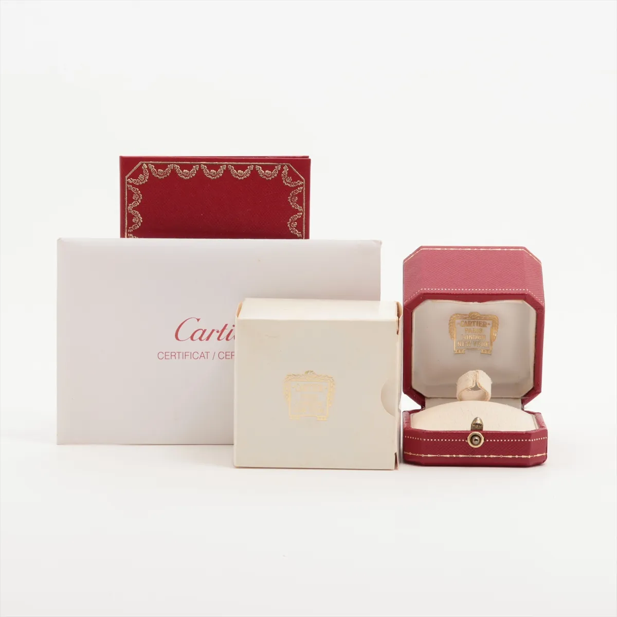 Love Half Diamond Ring, 750 (WG), 8.4g, Size 49, K93934. Box interior shows — view 7