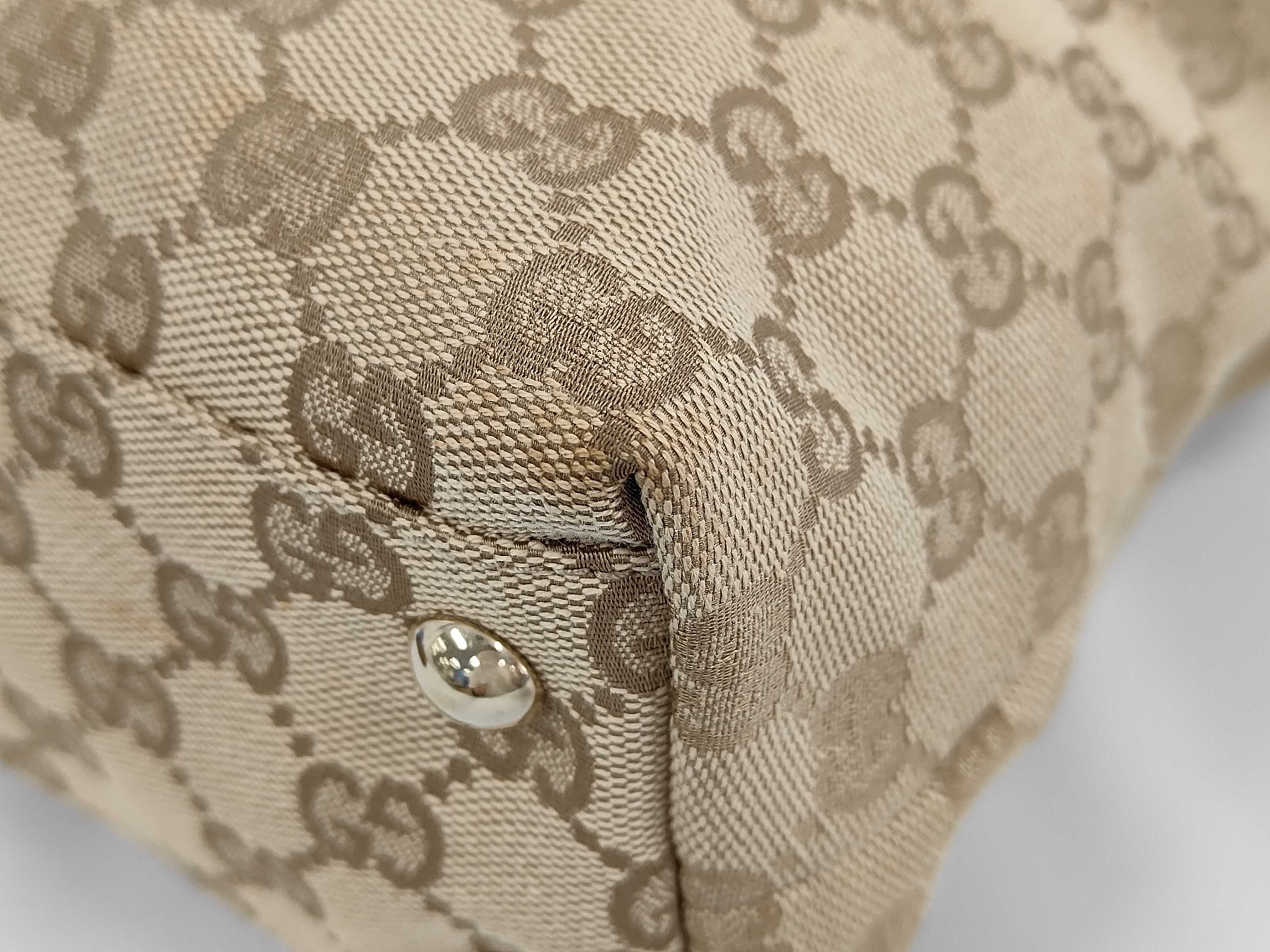handbag, leather and canvas, GG pattern, Sherry line, Horsebit. — view 4