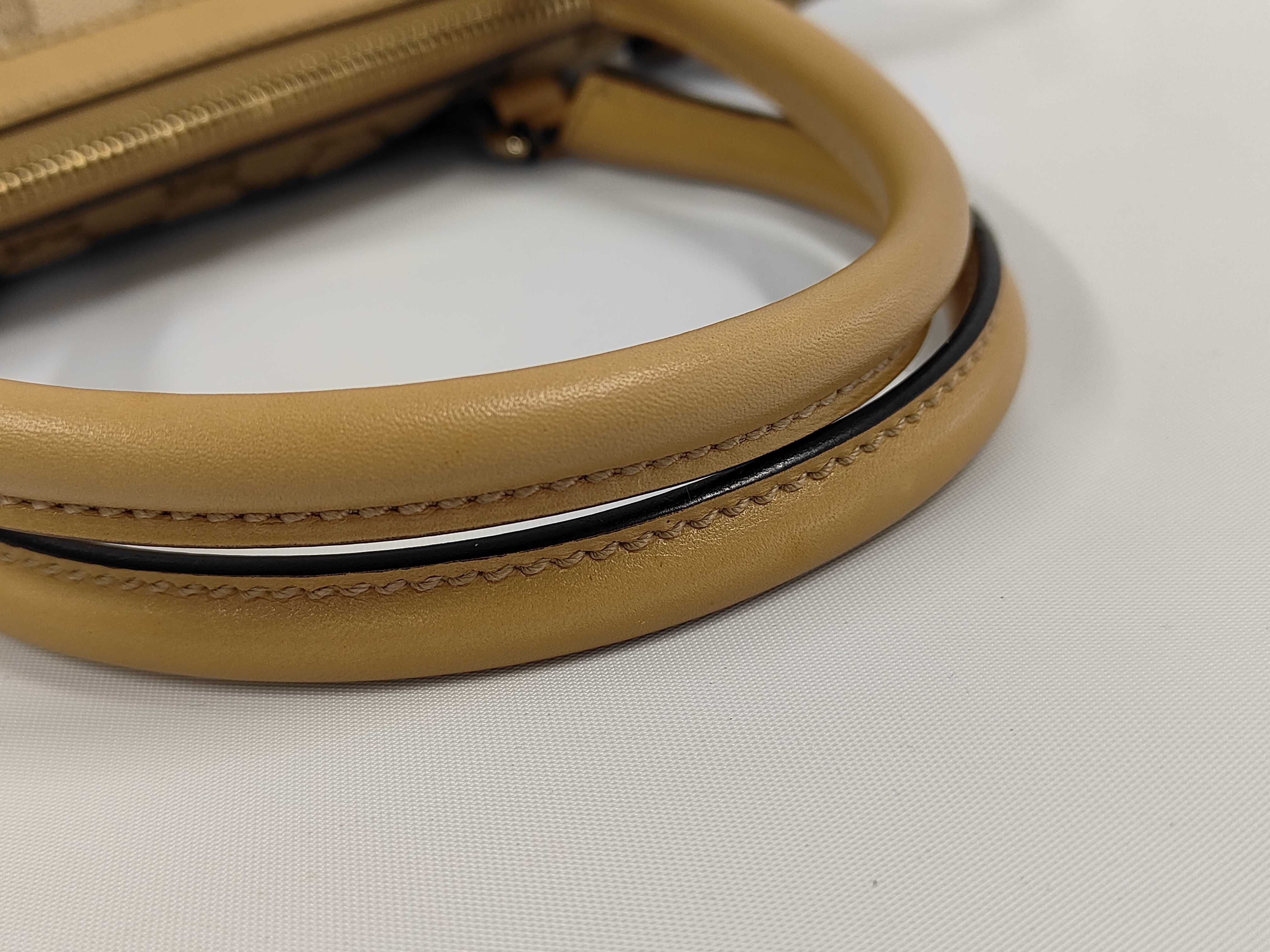 handbag, leather and canvas, GG pattern, Sherry line, Horsebit. — view 5
