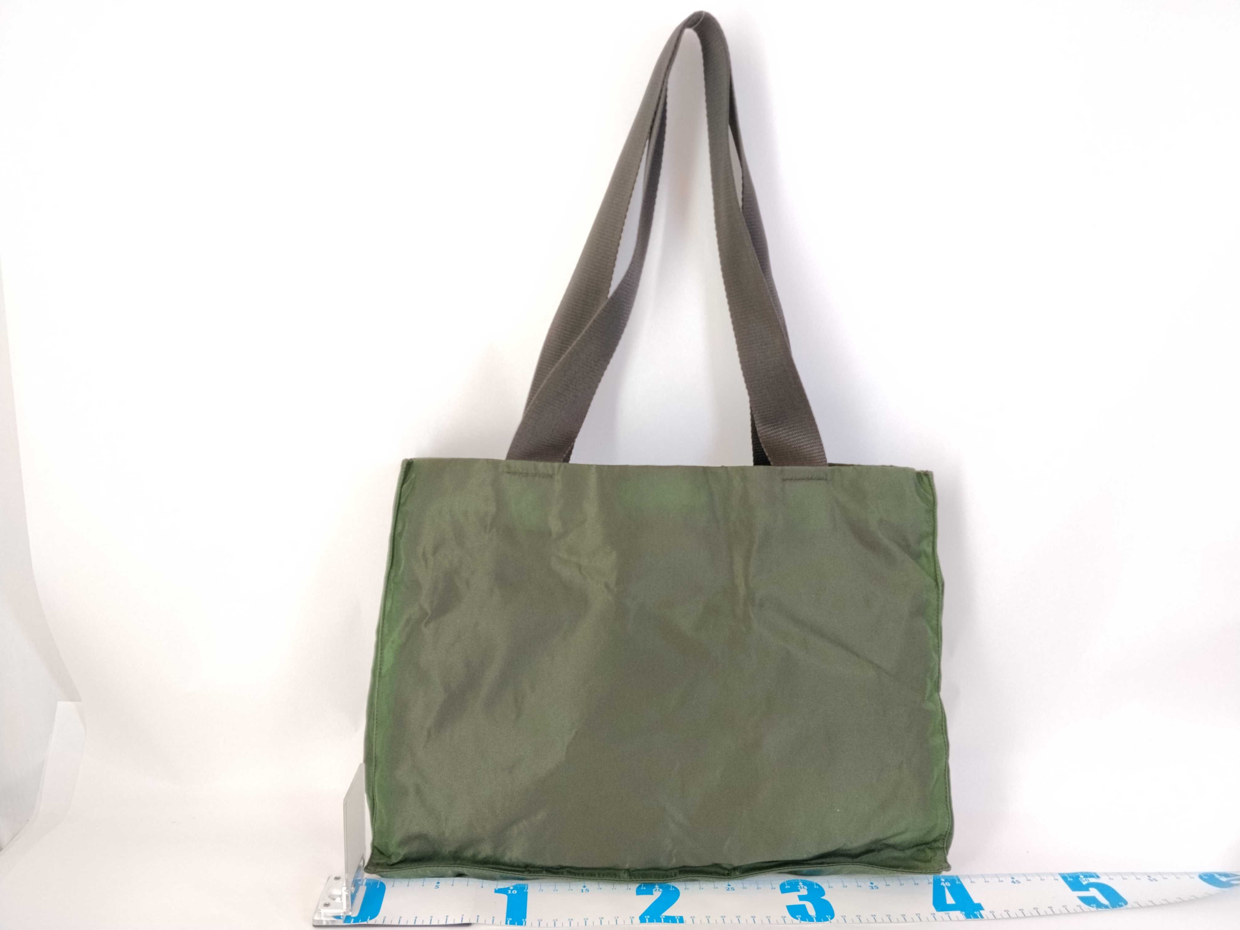 nylon tote bag, green tote bag — view 2