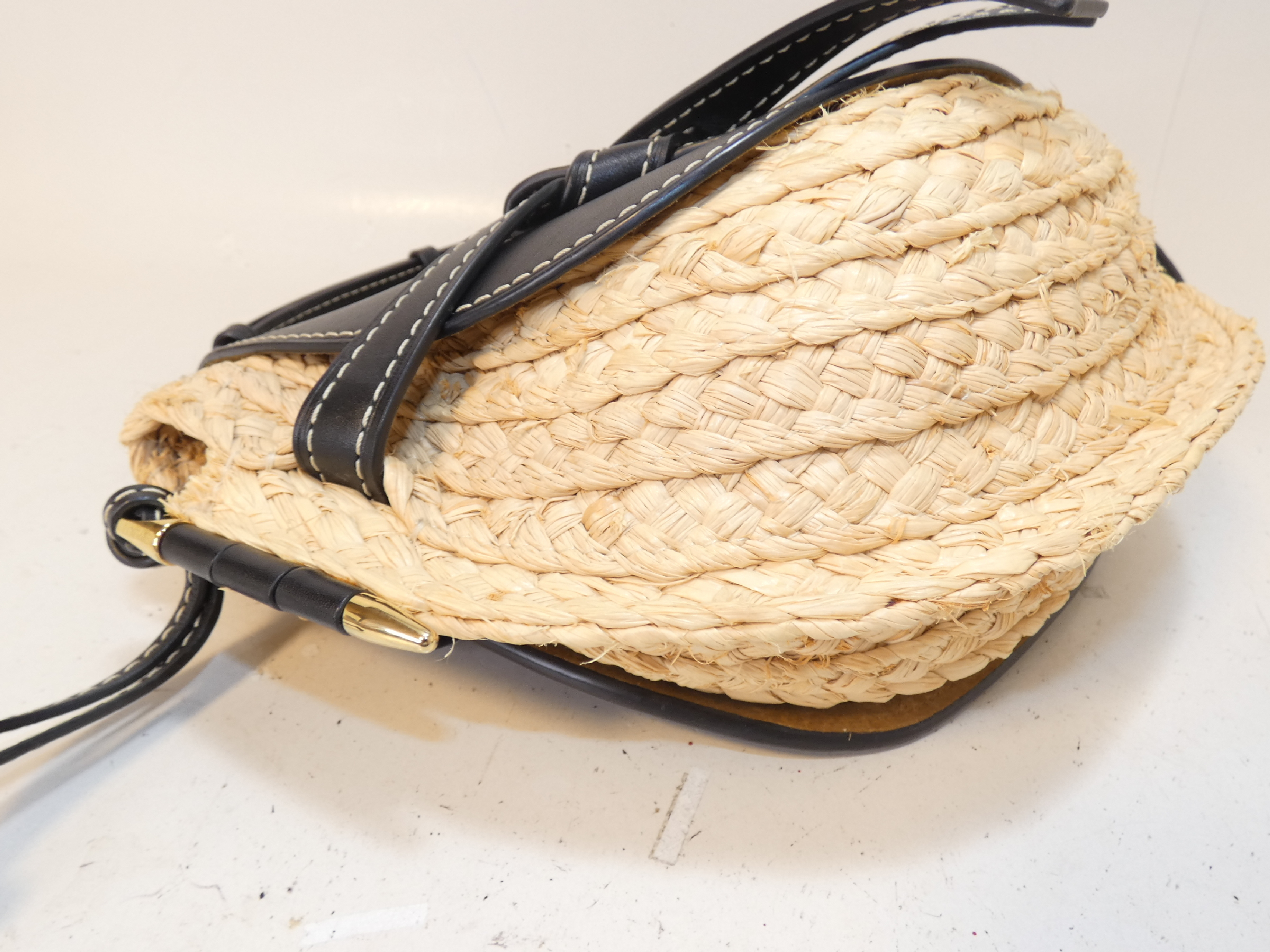Gate Bag Raffia Black Leather Shoulder Bag — view 6