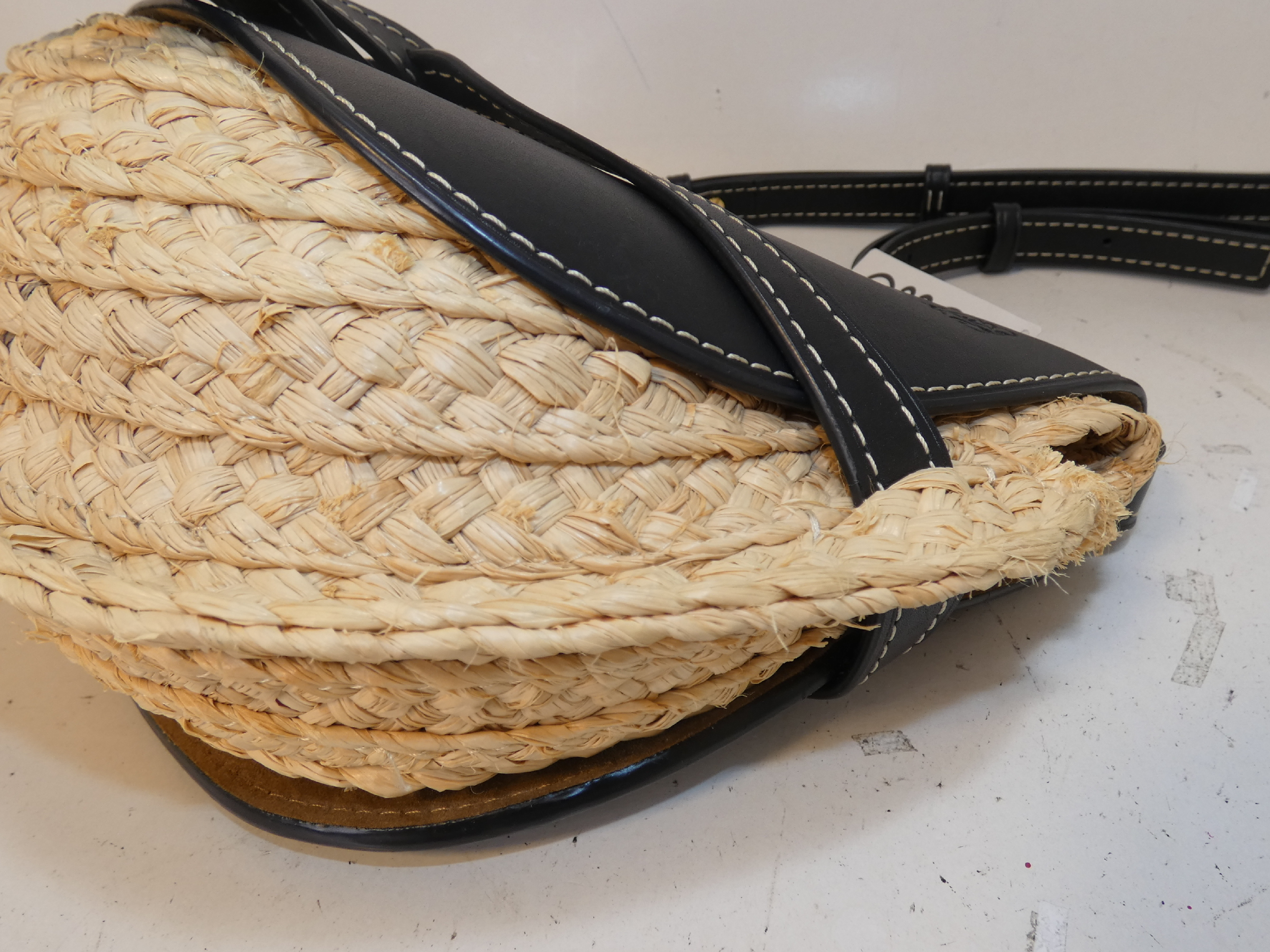 Gate Bag Raffia Black Leather Shoulder Bag — view 7