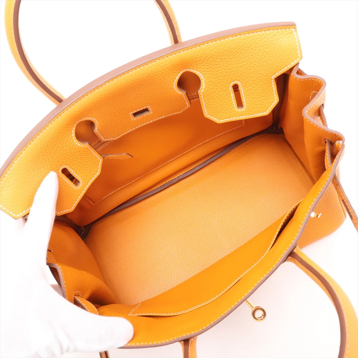 [Individually packaged] Hermes Birkin 30 Letournée Togo Mustard Gold Hardware P:2012 — view 7