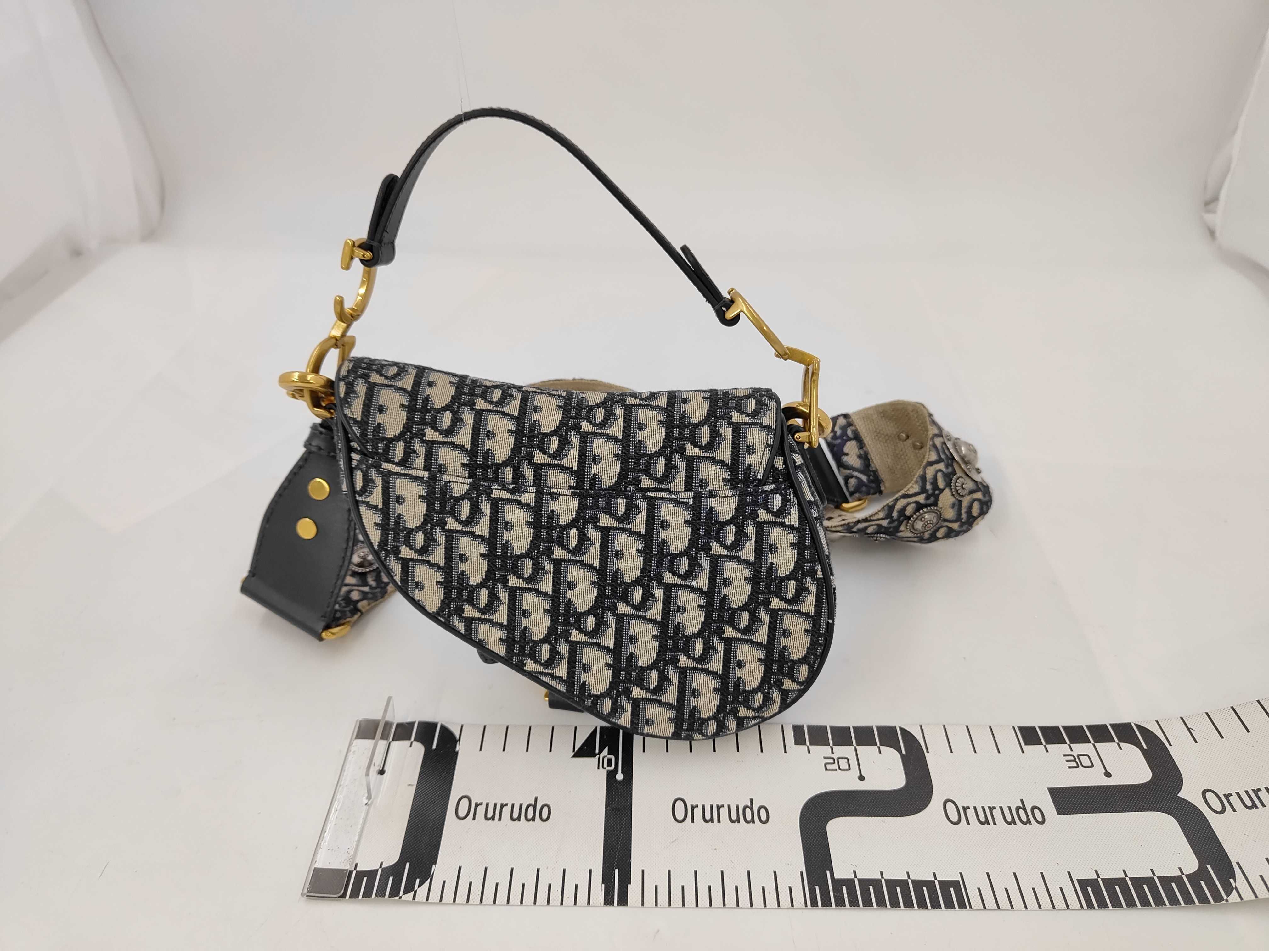 Christian Oblique Saddle Bag Navy Shoulder Bag — view 2