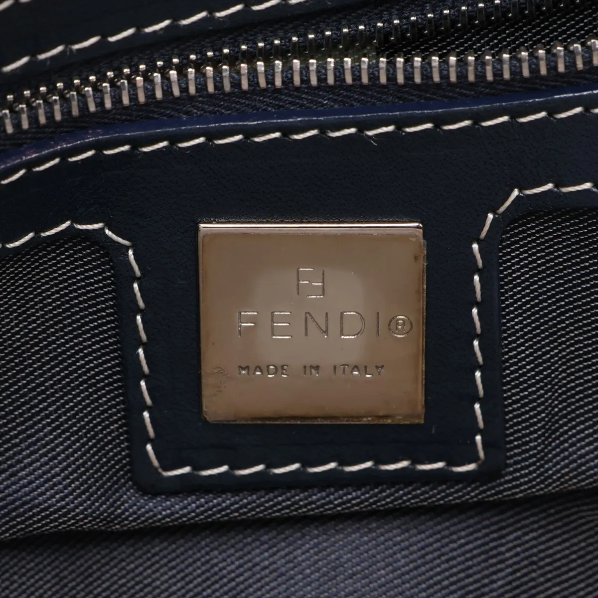 Mamma Bucket Denim Shoulder Bag, Blue, No screws or hardware on the clasp. — view 9
