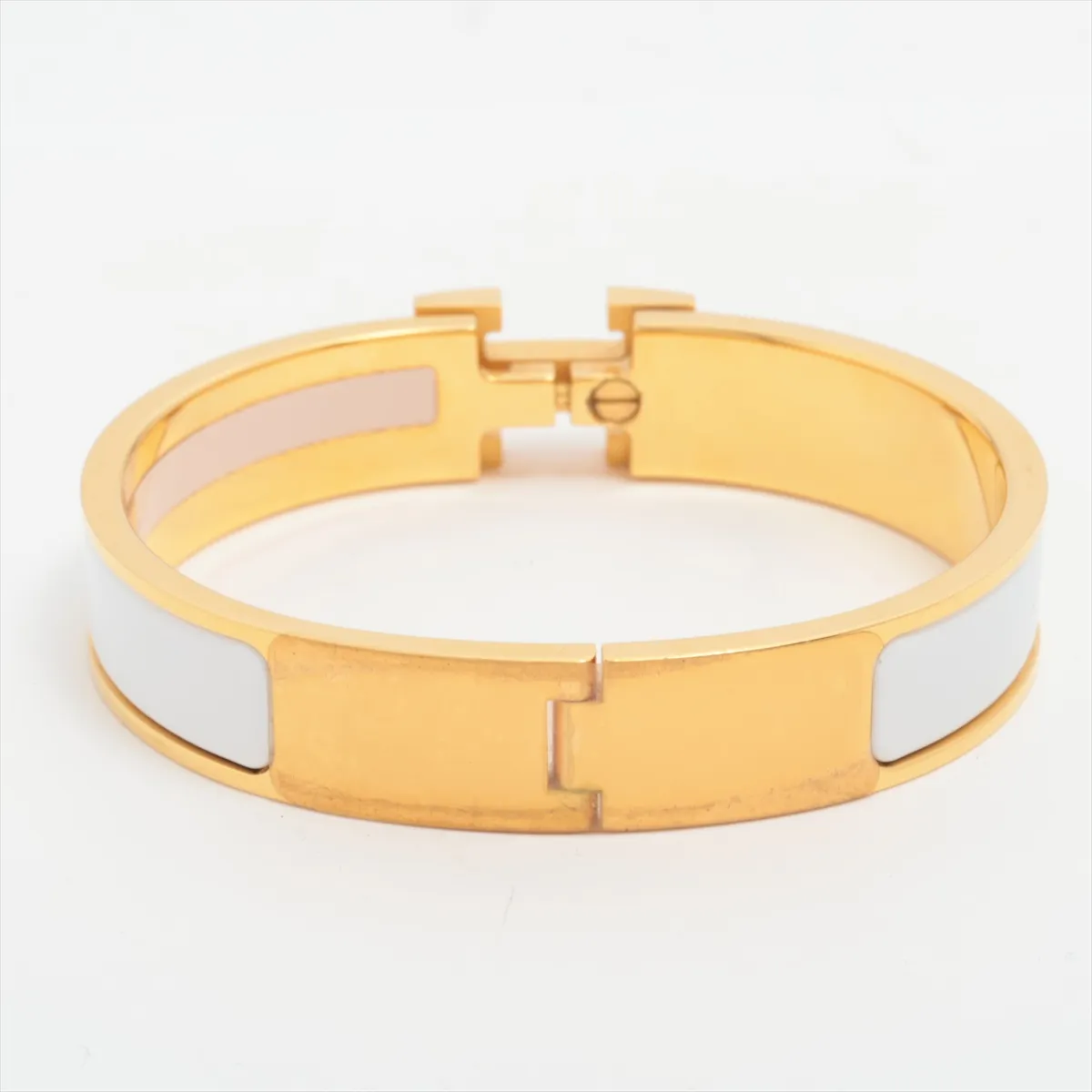 Click H Fan ST1202 Bangle, GP Gold x White. Shows — view 2