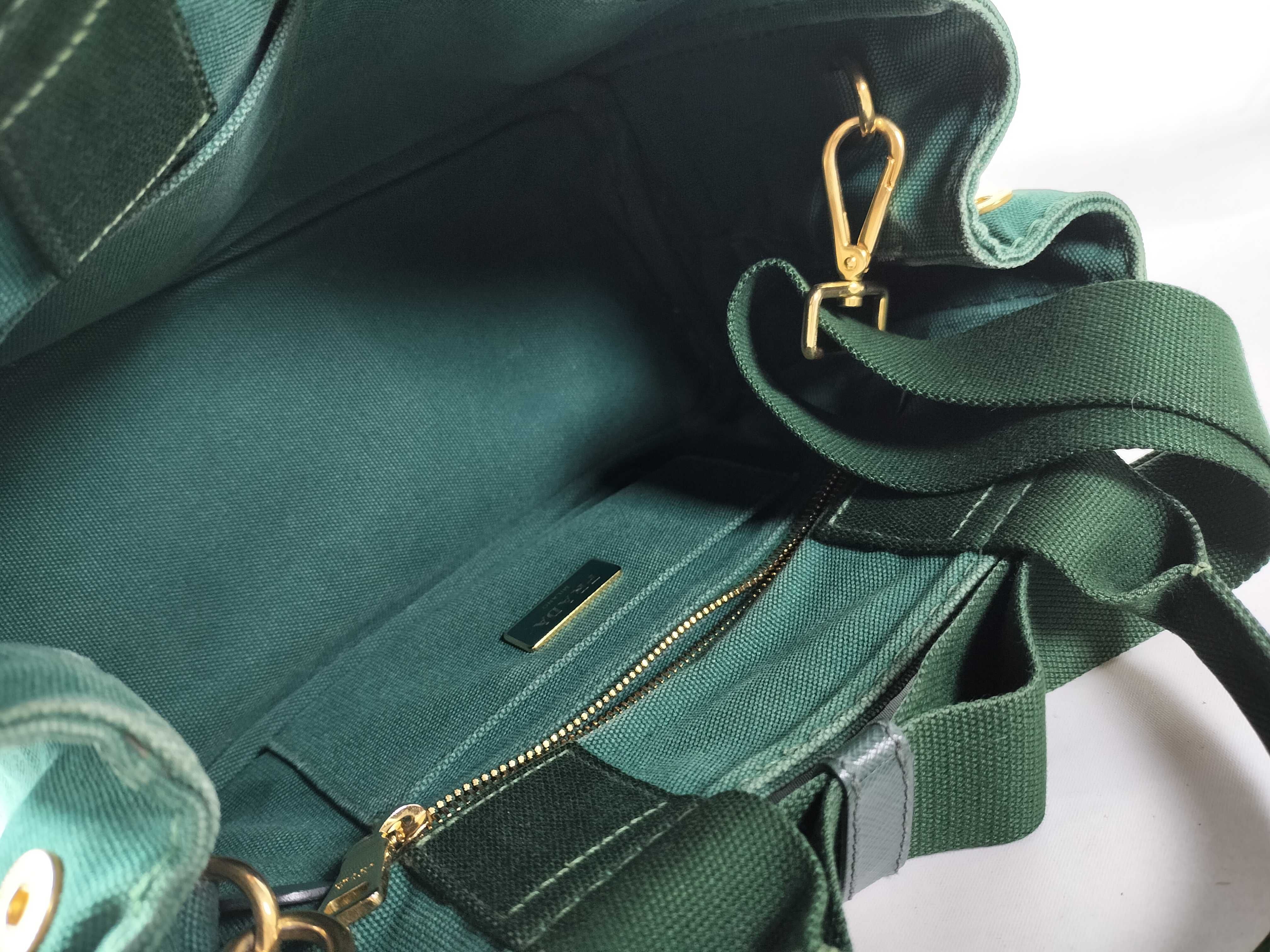 Canapa Tote Bag, 2-way, with green strap. — view 8