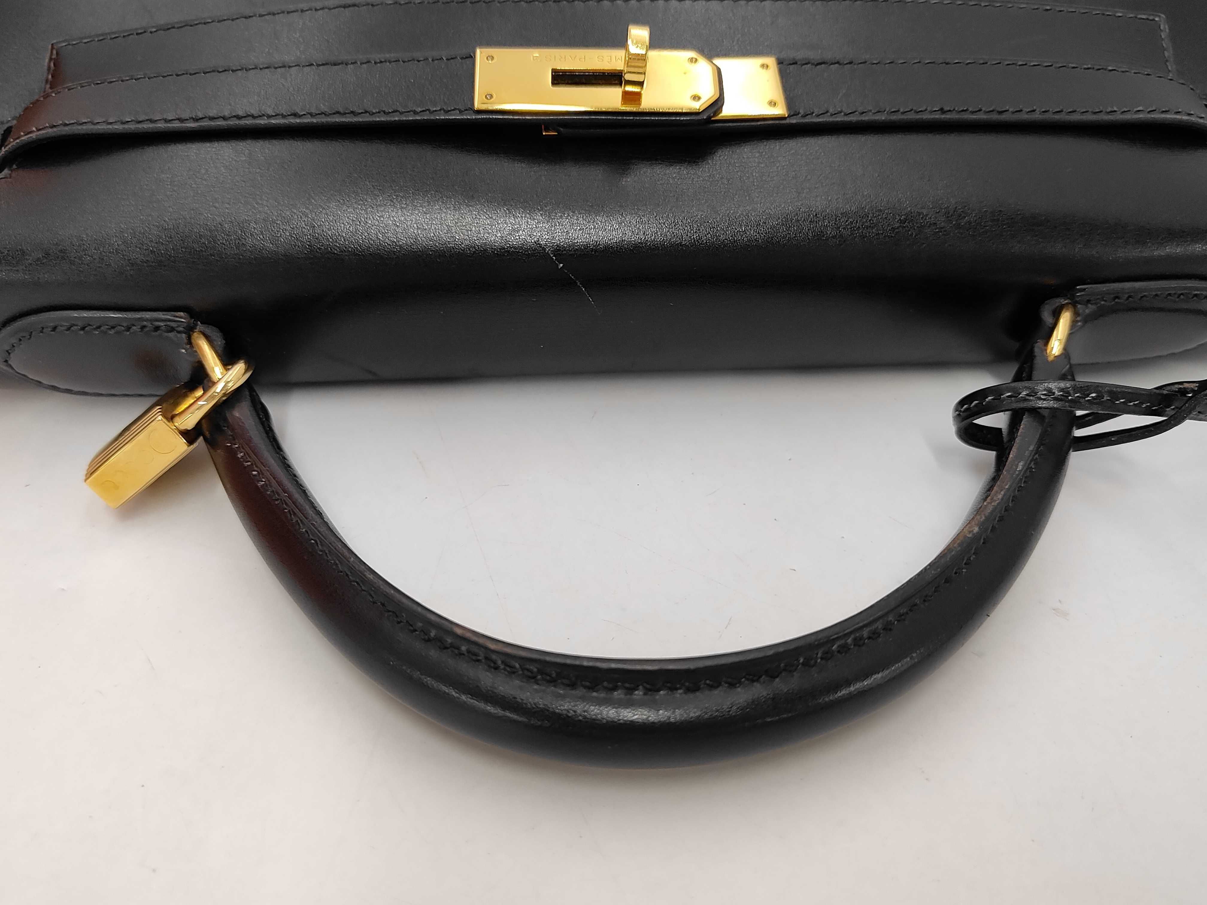 Kelly 32 Box Calf Black Gold Hardware C Stamp Handbag — view 5