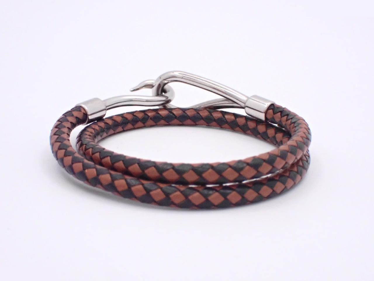 Leather Jumbo Bracelet Choker, Wrist Circumference Approx. 17cm — view 2