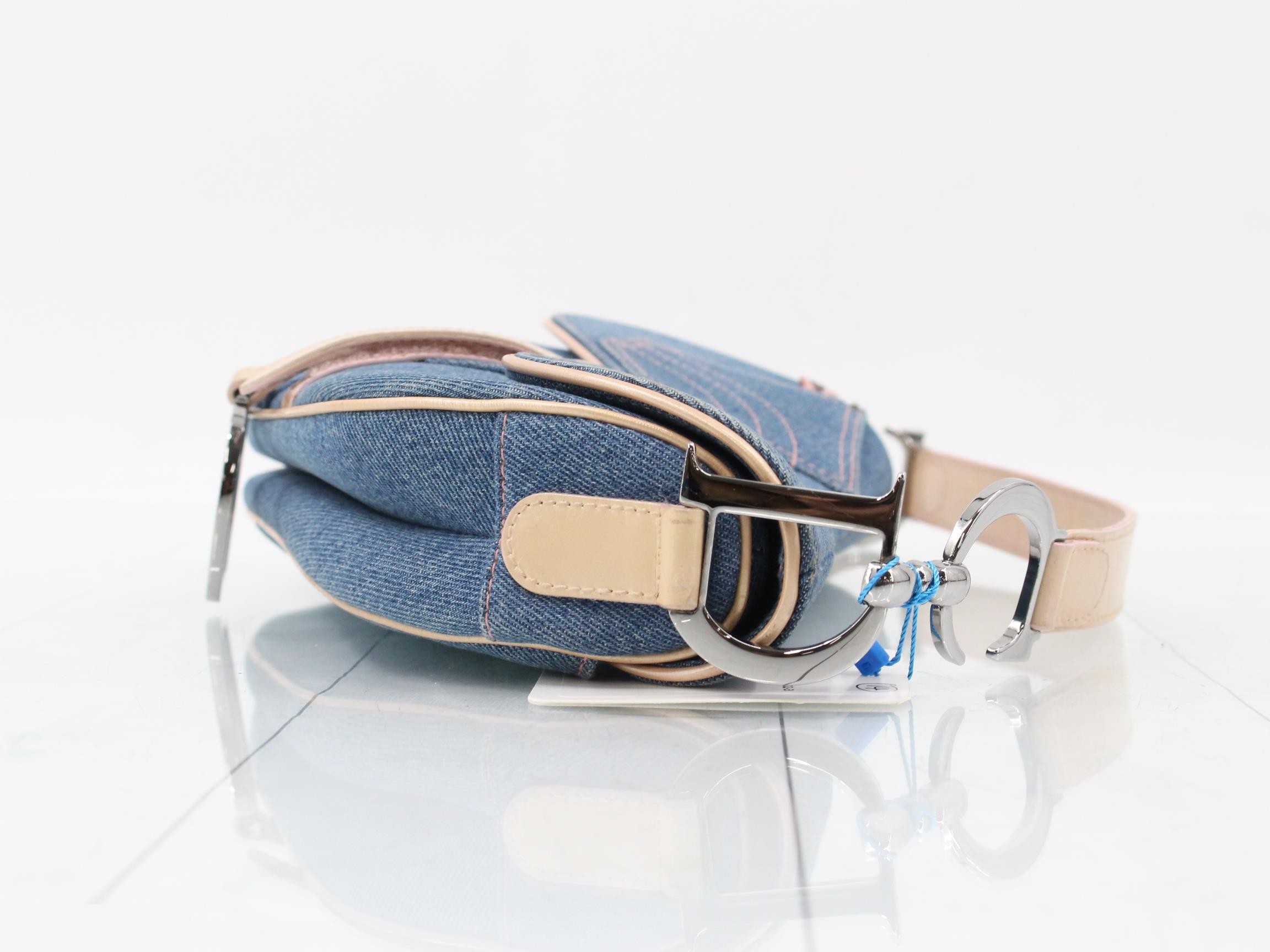 Denim saddle one-shoulder bag — view 3