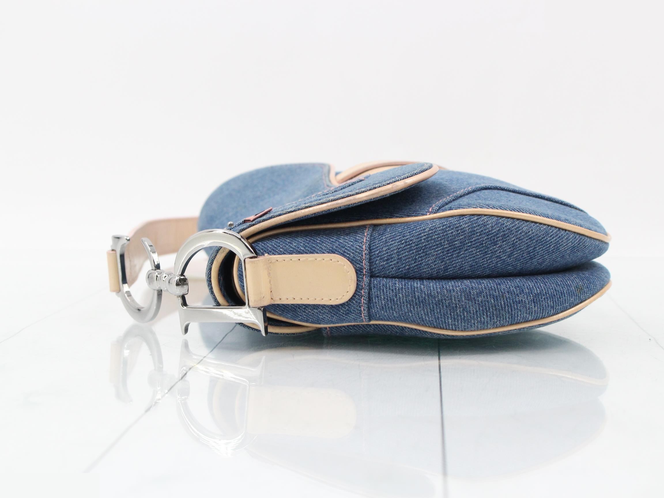 Denim saddle one-shoulder bag — view 4