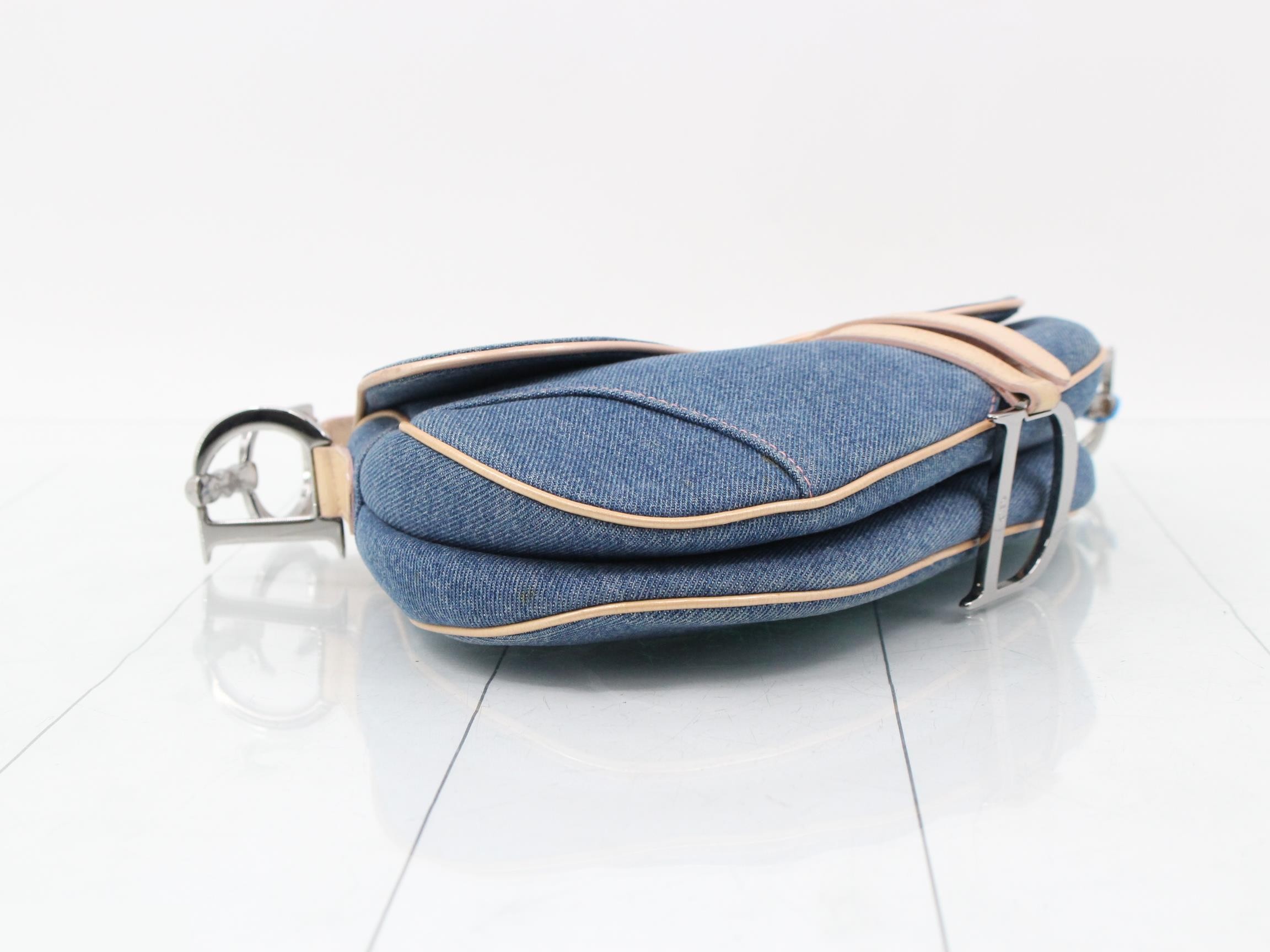 Denim saddle one-shoulder bag — view 5