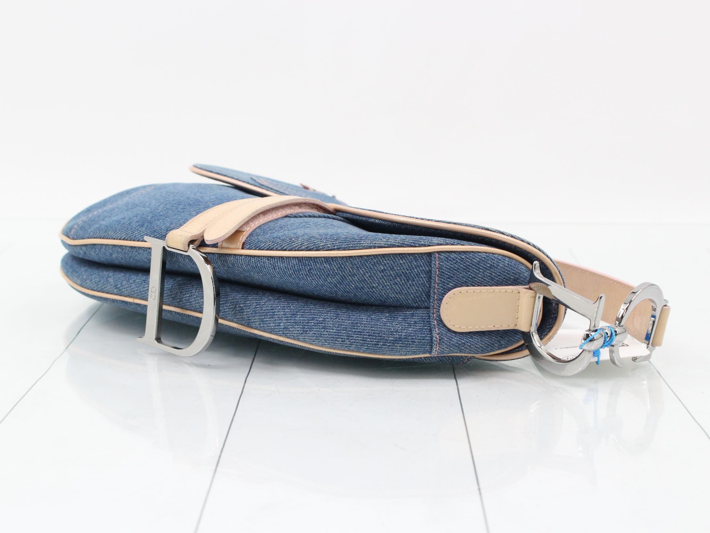 Denim saddle one-shoulder bag — view 6