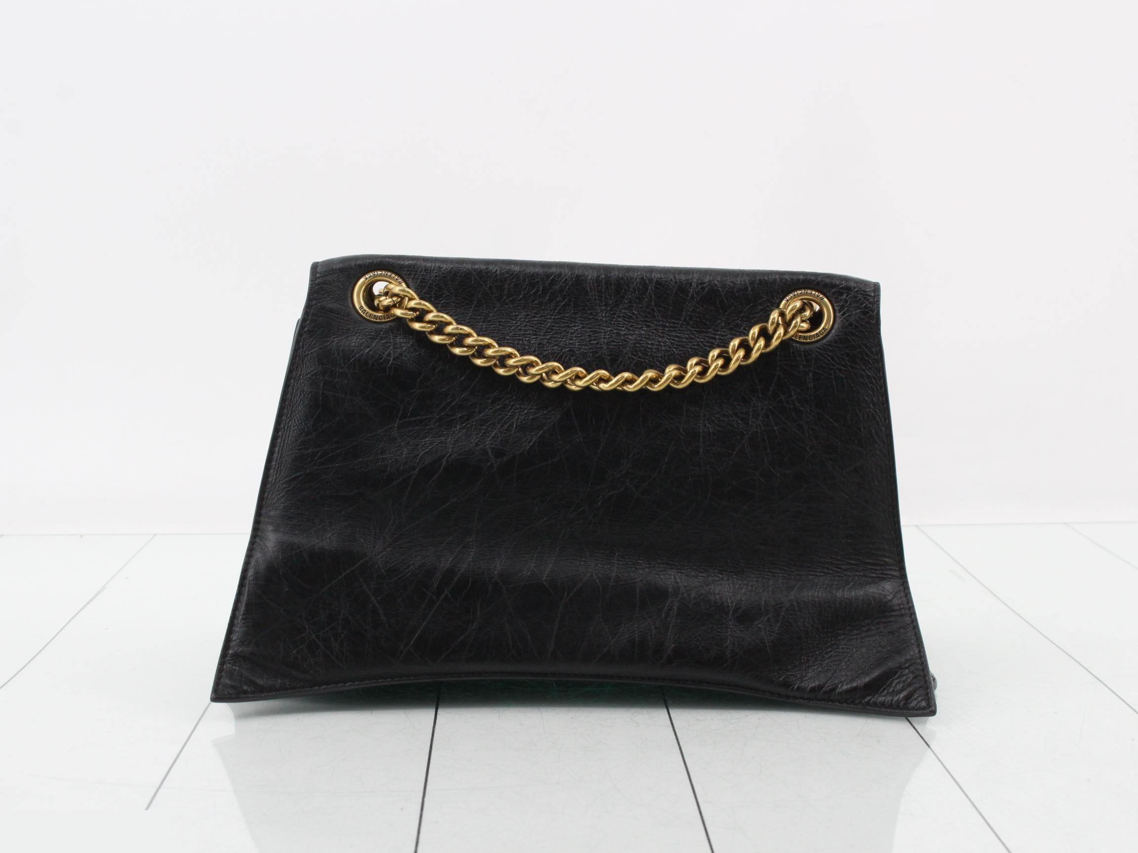 Crushed Leather Chain Semi-Shoulder Bag — view 2