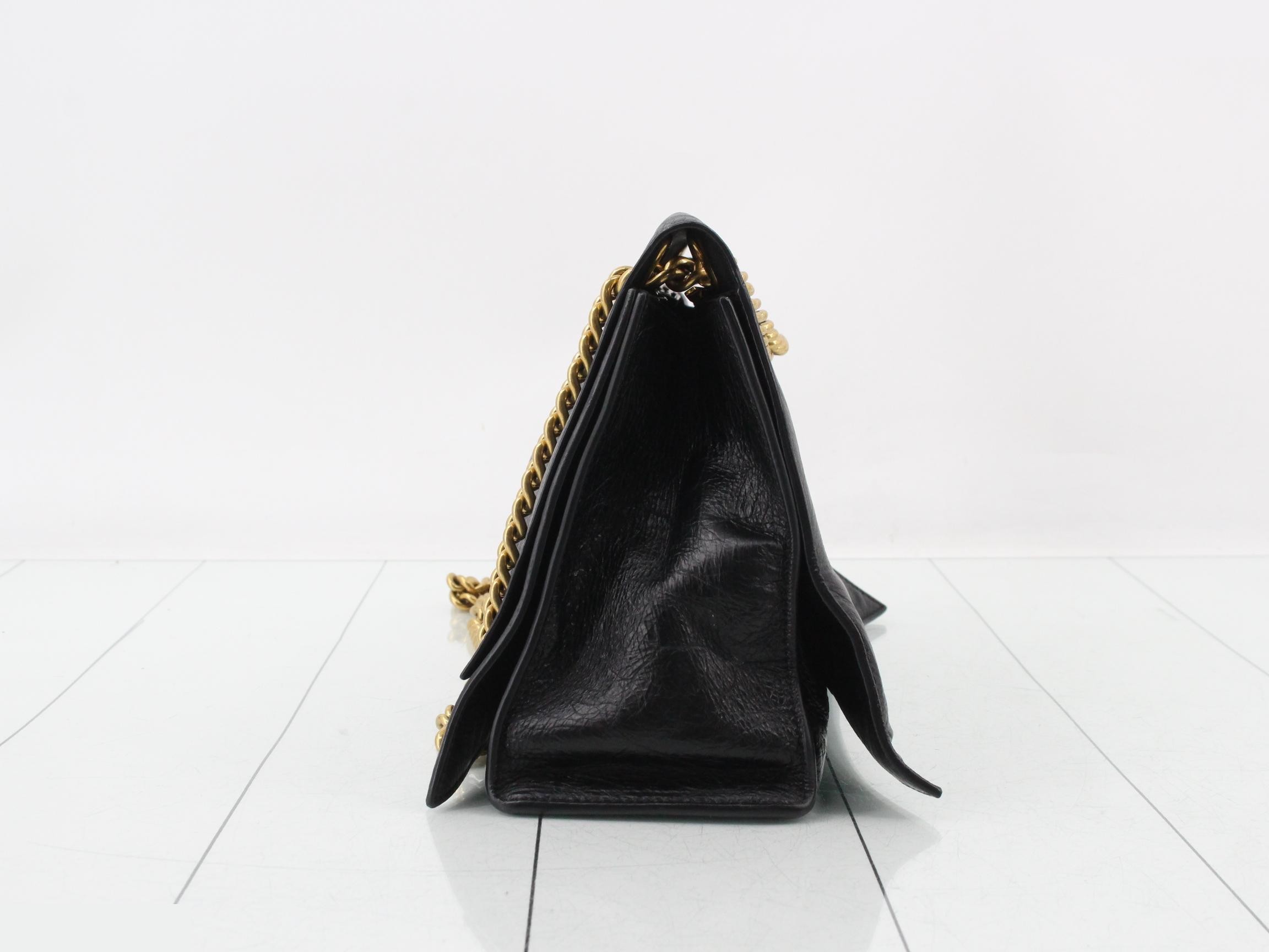 Crushed Leather Chain Semi-Shoulder Bag — view 3