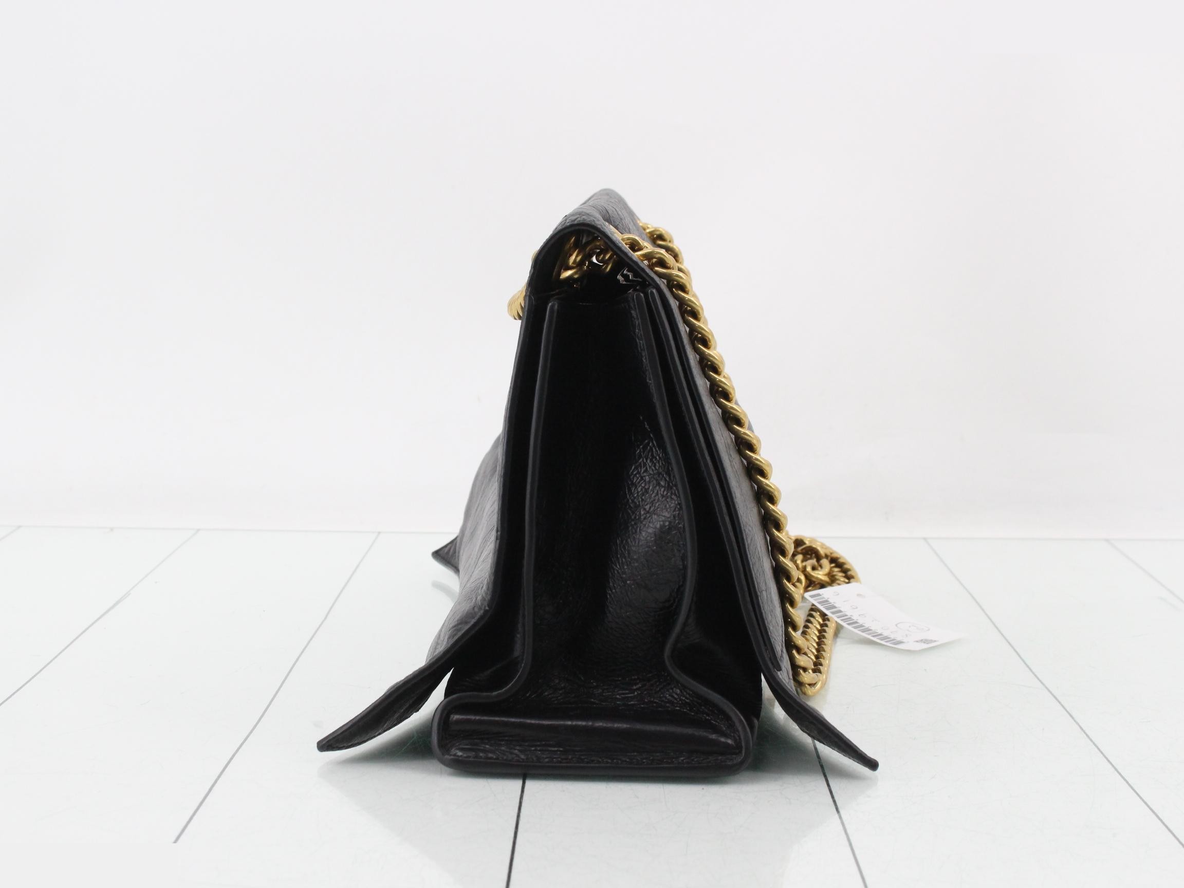 Crushed Leather Chain Semi-Shoulder Bag — view 4