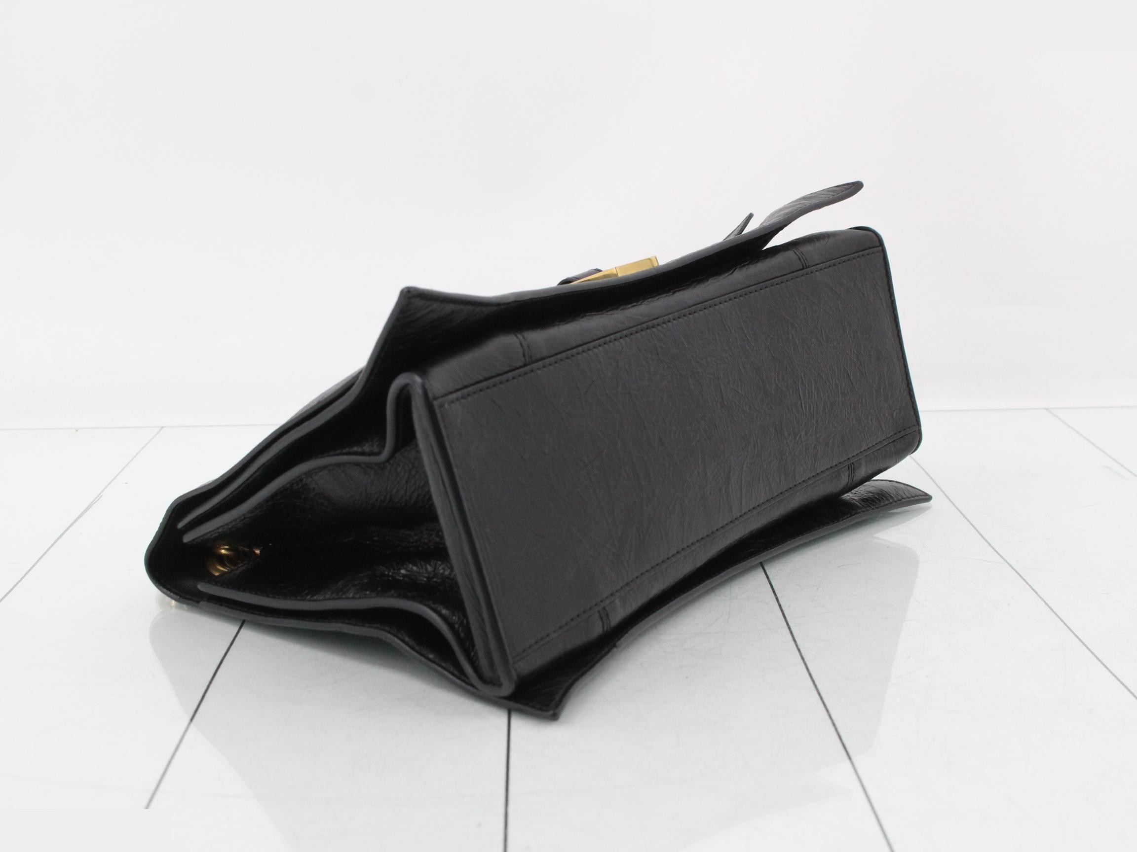 Crushed Leather Chain Semi-Shoulder Bag — view 5