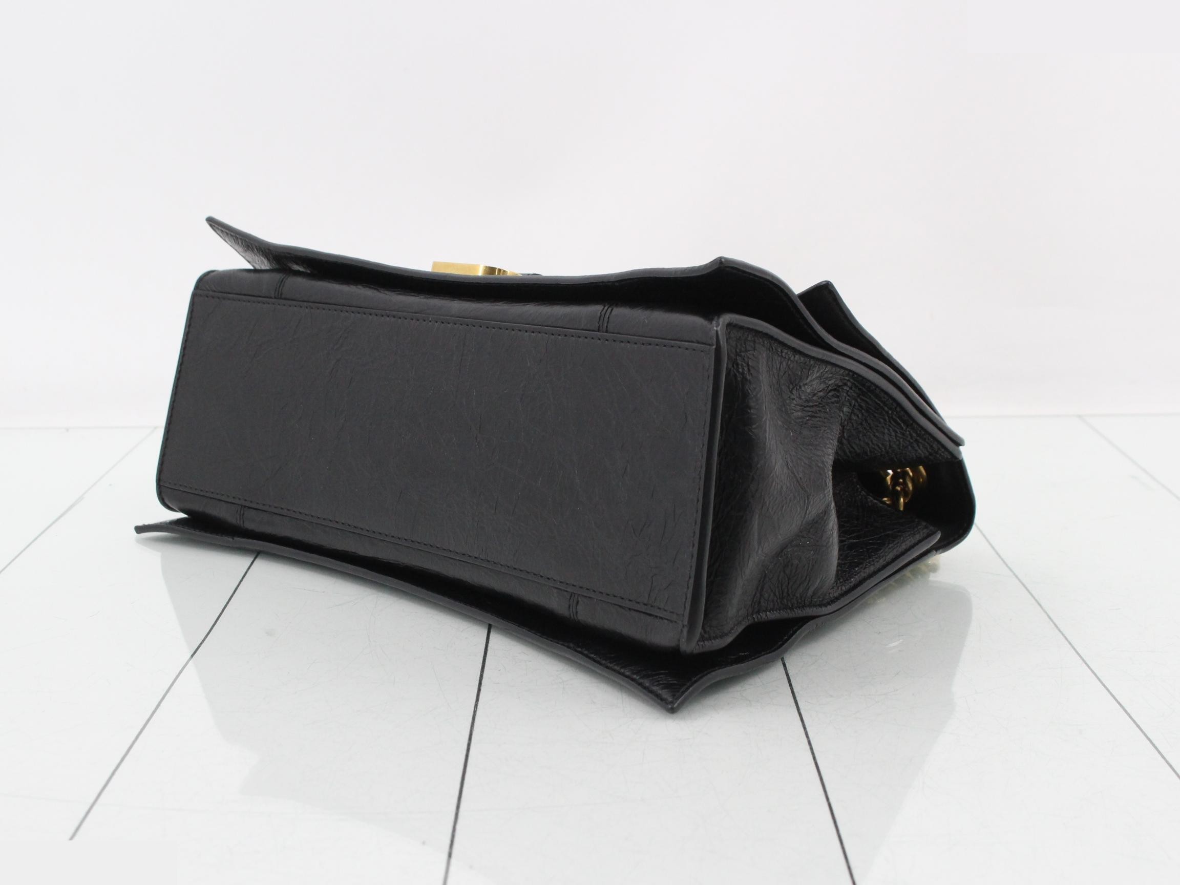 Crushed Leather Chain Semi-Shoulder Bag — view 6