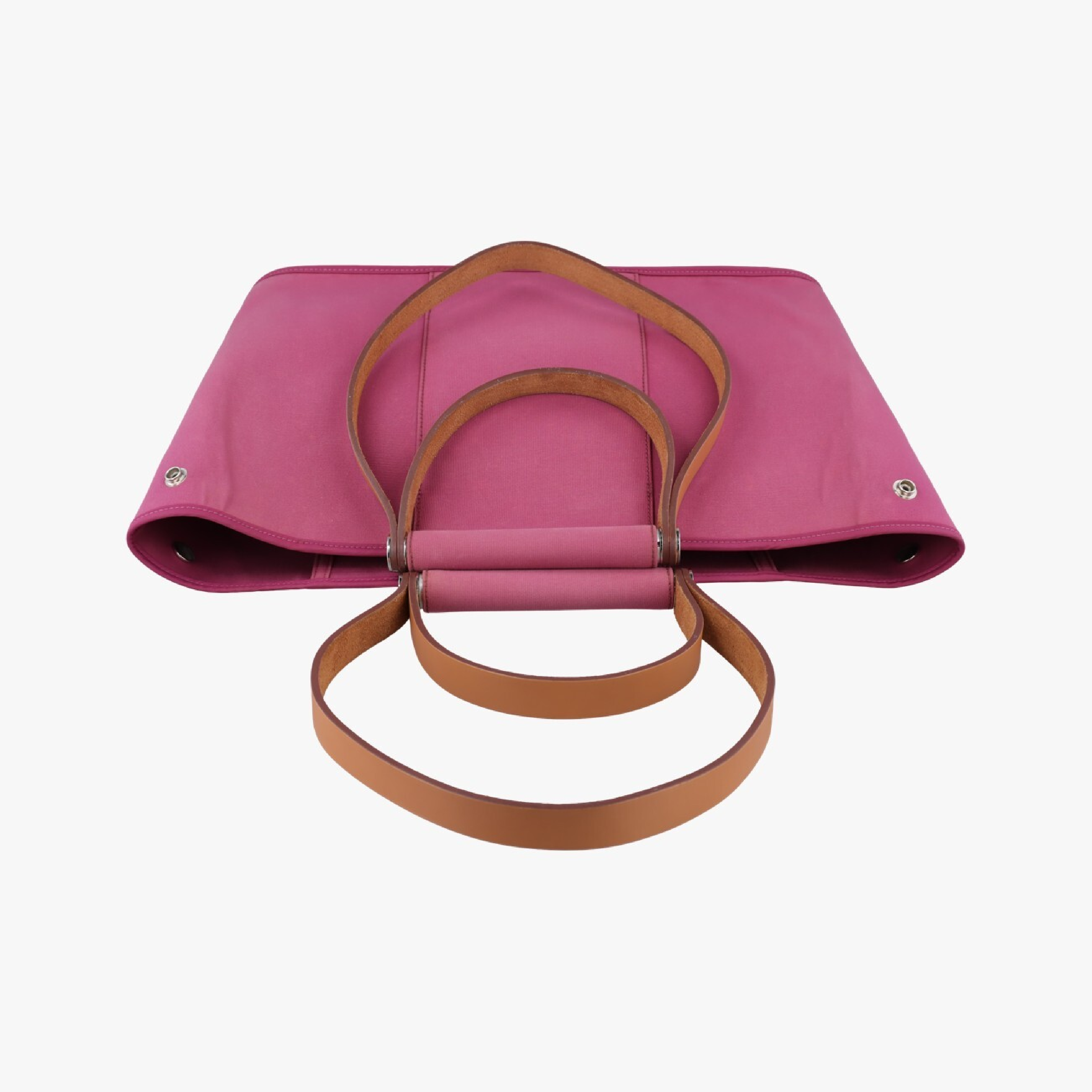 Cabas Ciel Rose Red Toile Officier x Leather AR R Shoulder Bag — view 5