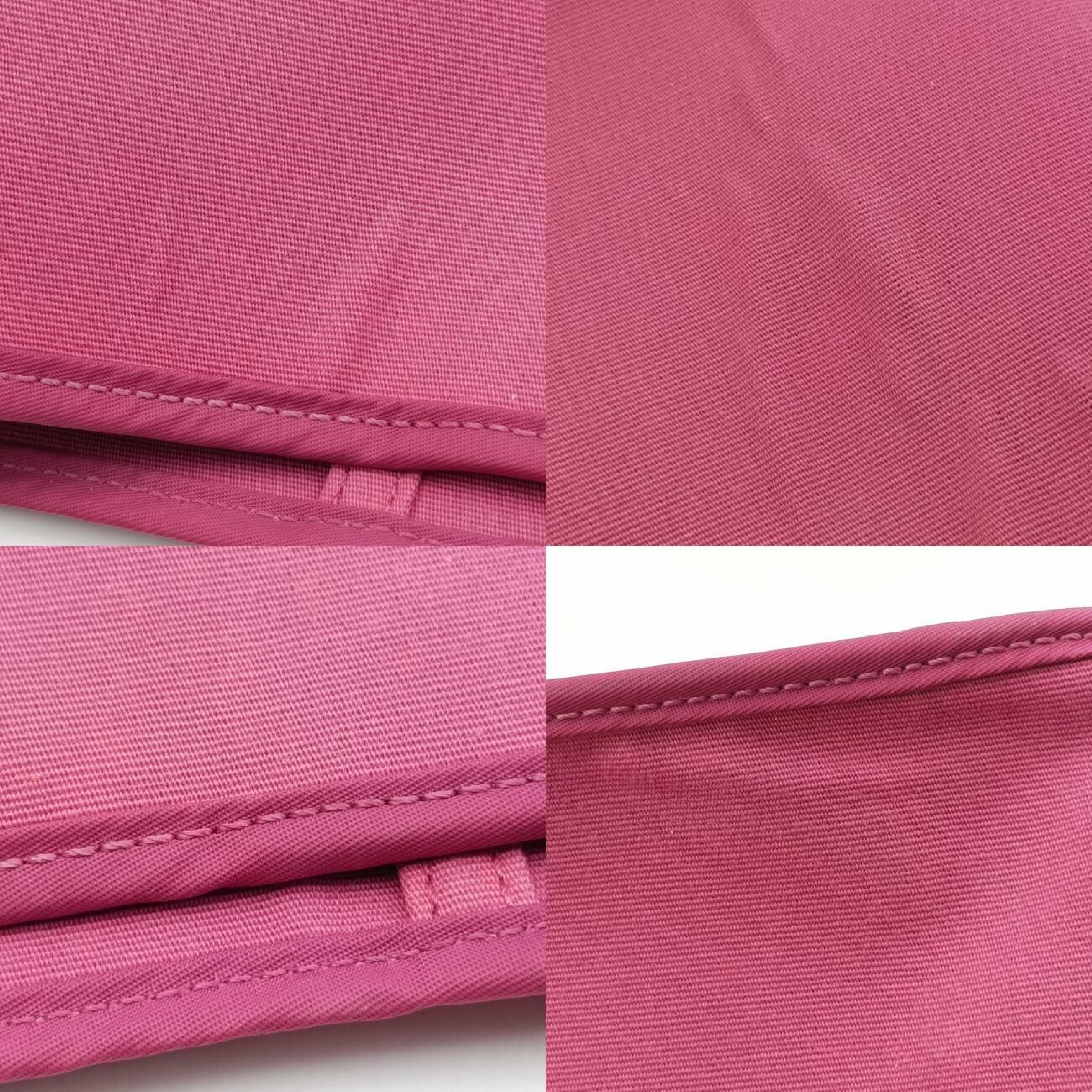 Cabas Ciel Rose Red Toile Officier x Leather AR R Shoulder Bag — view 9