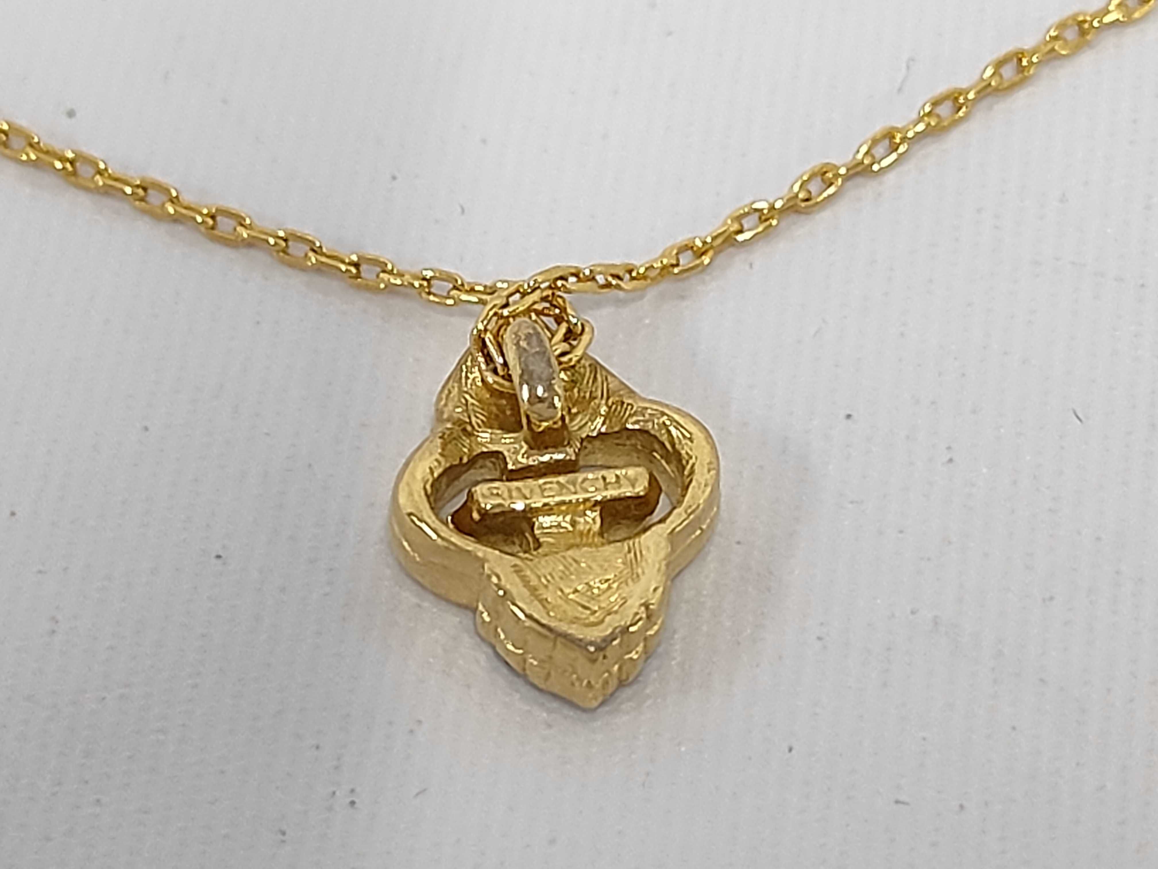 G-logo rhinestone gold necklace — view 2