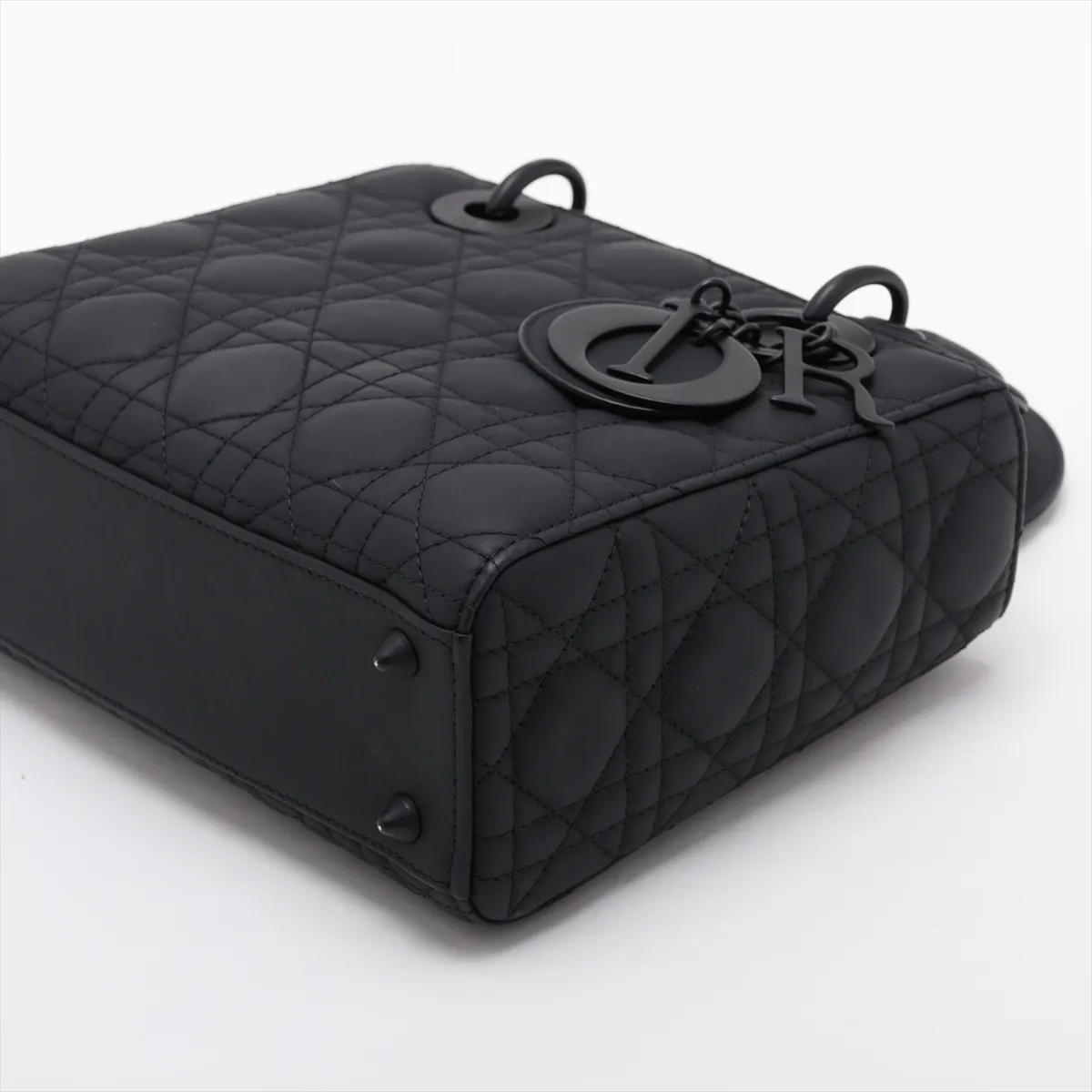 Cannage My Lady Dior Leather 2-Way Handbag, Black — view 3