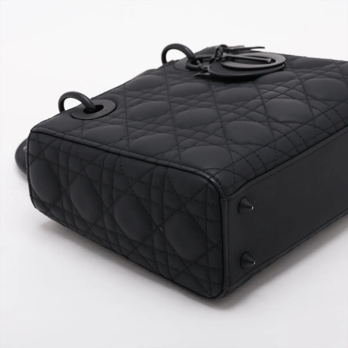 Cannage My Lady Dior Leather 2-Way Handbag, Black — view 4
