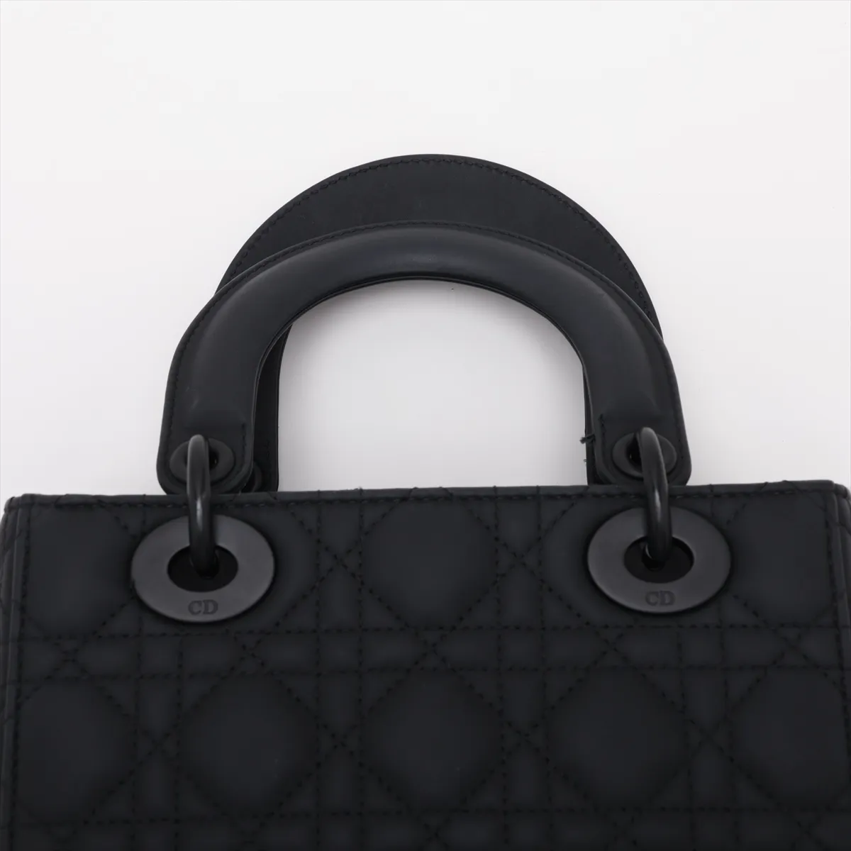 Cannage My Lady Dior Leather 2-Way Handbag, Black — view 6
