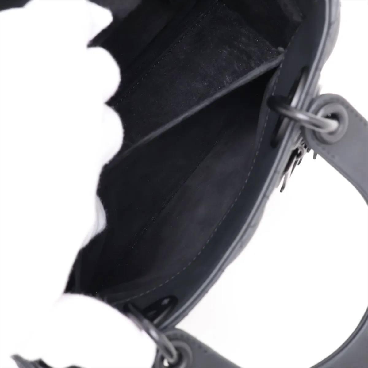 Cannage My Lady Dior Leather 2-Way Handbag, Black — view 9