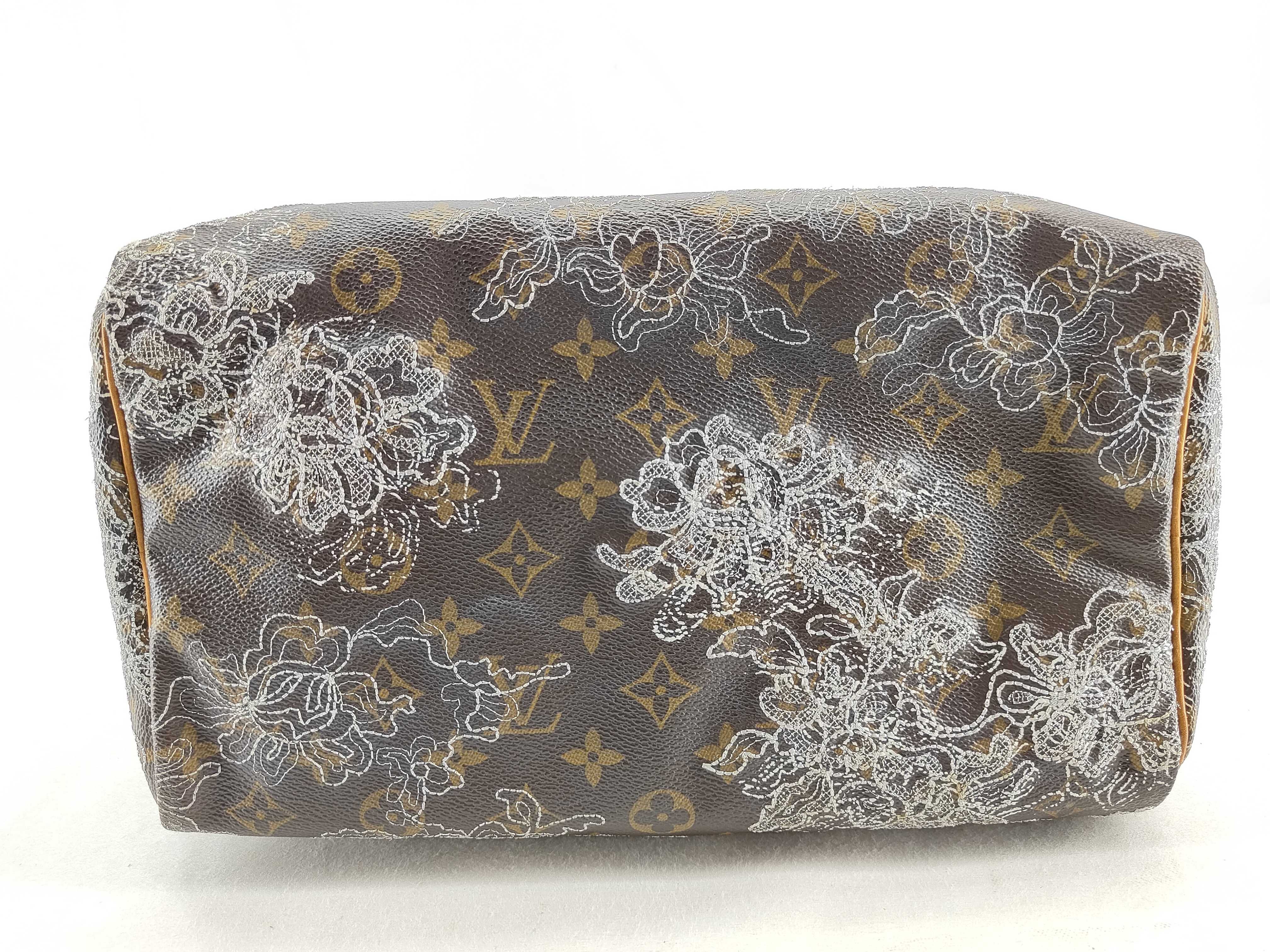 Monogram Louis Vuitton Dentelle Speedy 30 Boston Bag — view 12