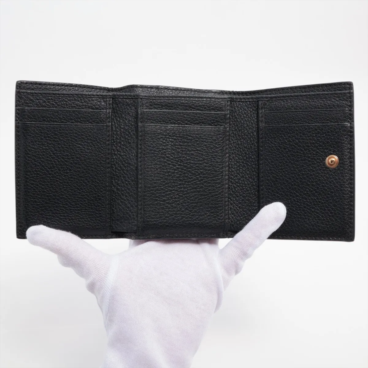 GG Marmont 731694 Leather Compact Wallet Black — view 4