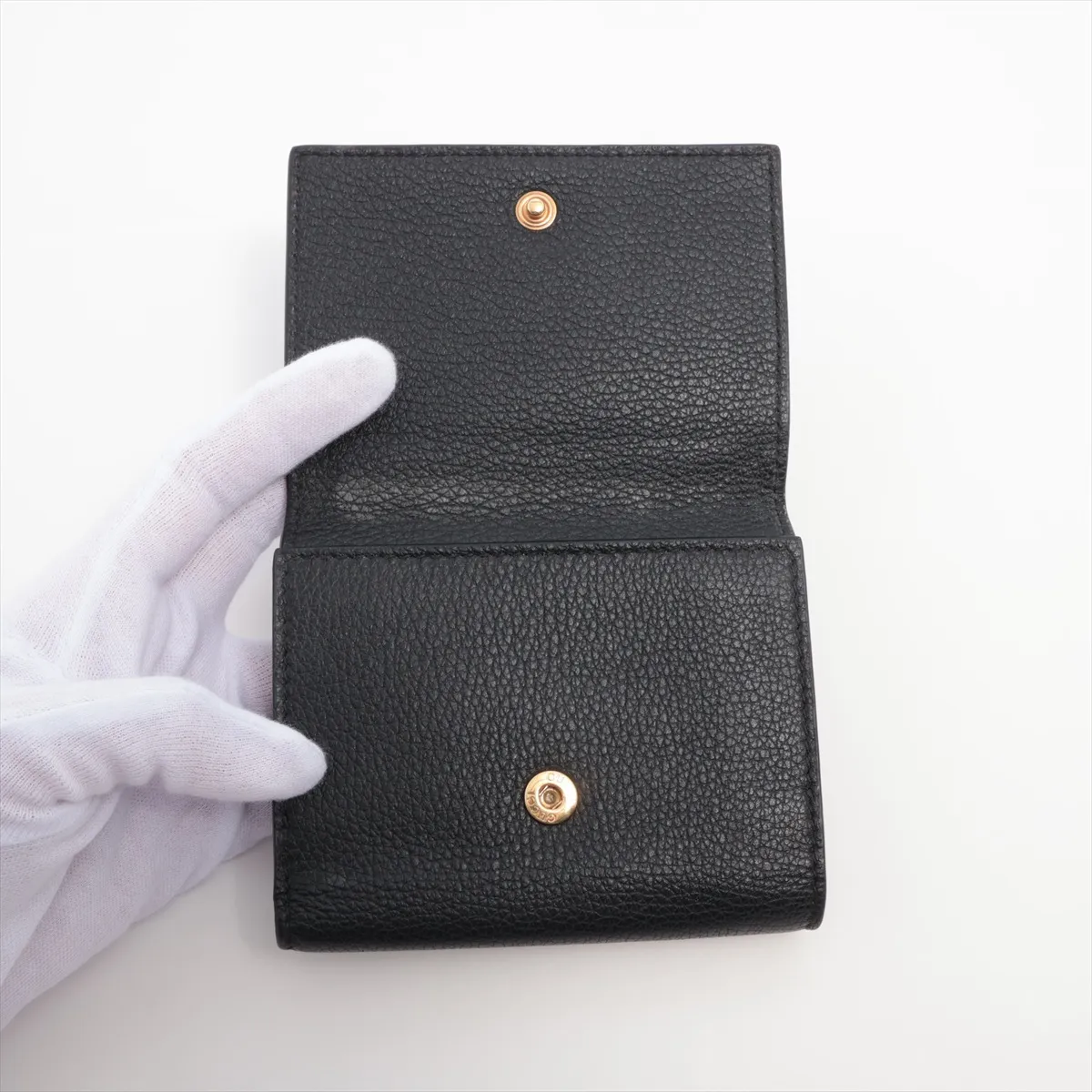 GG Marmont 731694 Leather Compact Wallet Black — view 5