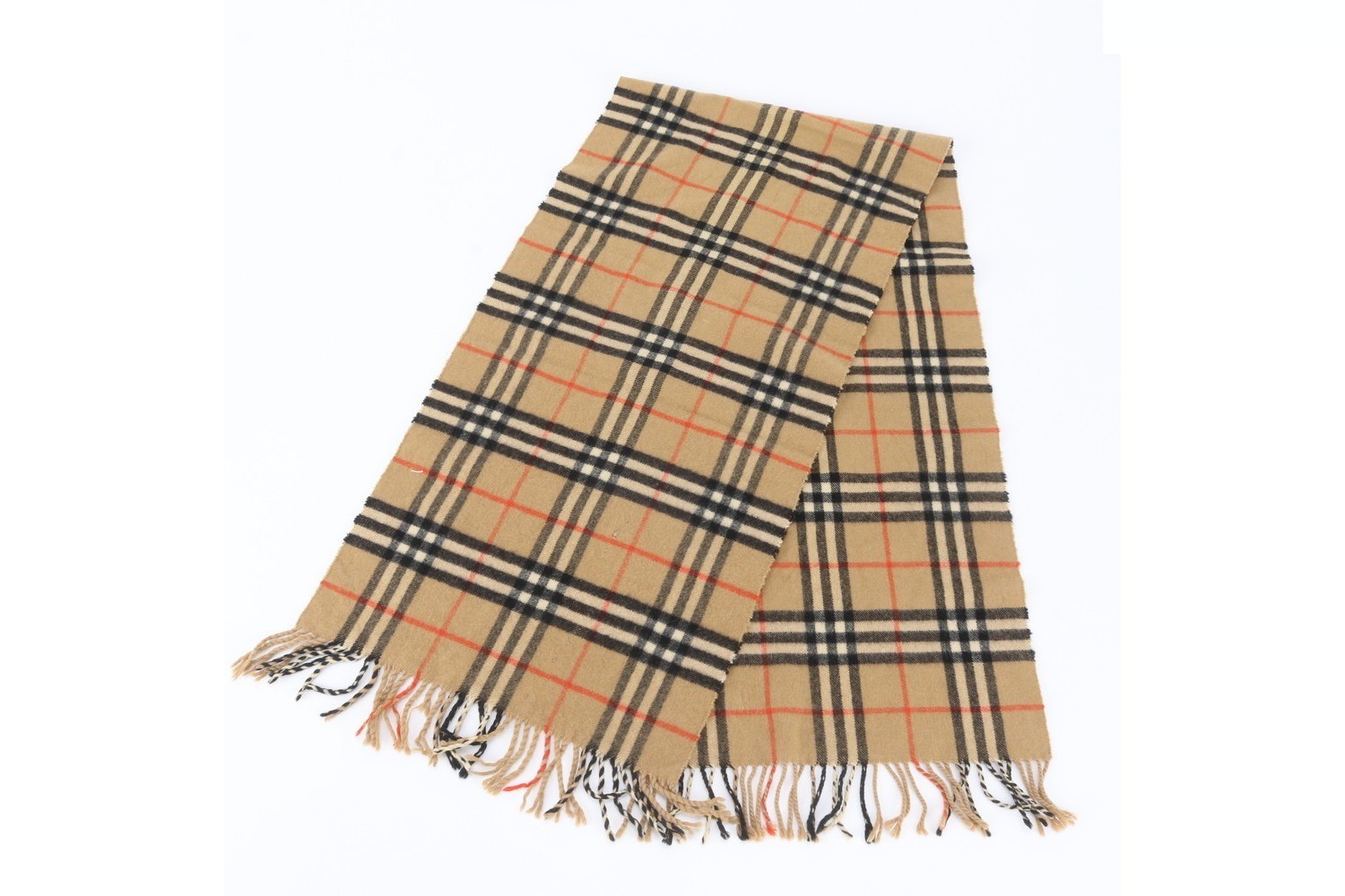 100% Cashmere Check Pattern Scarf — view 2
