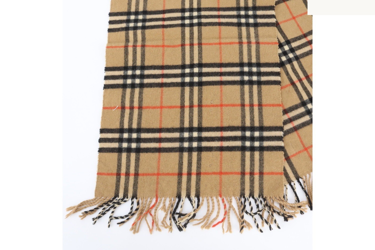 100% Cashmere Check Pattern Scarf — view 3