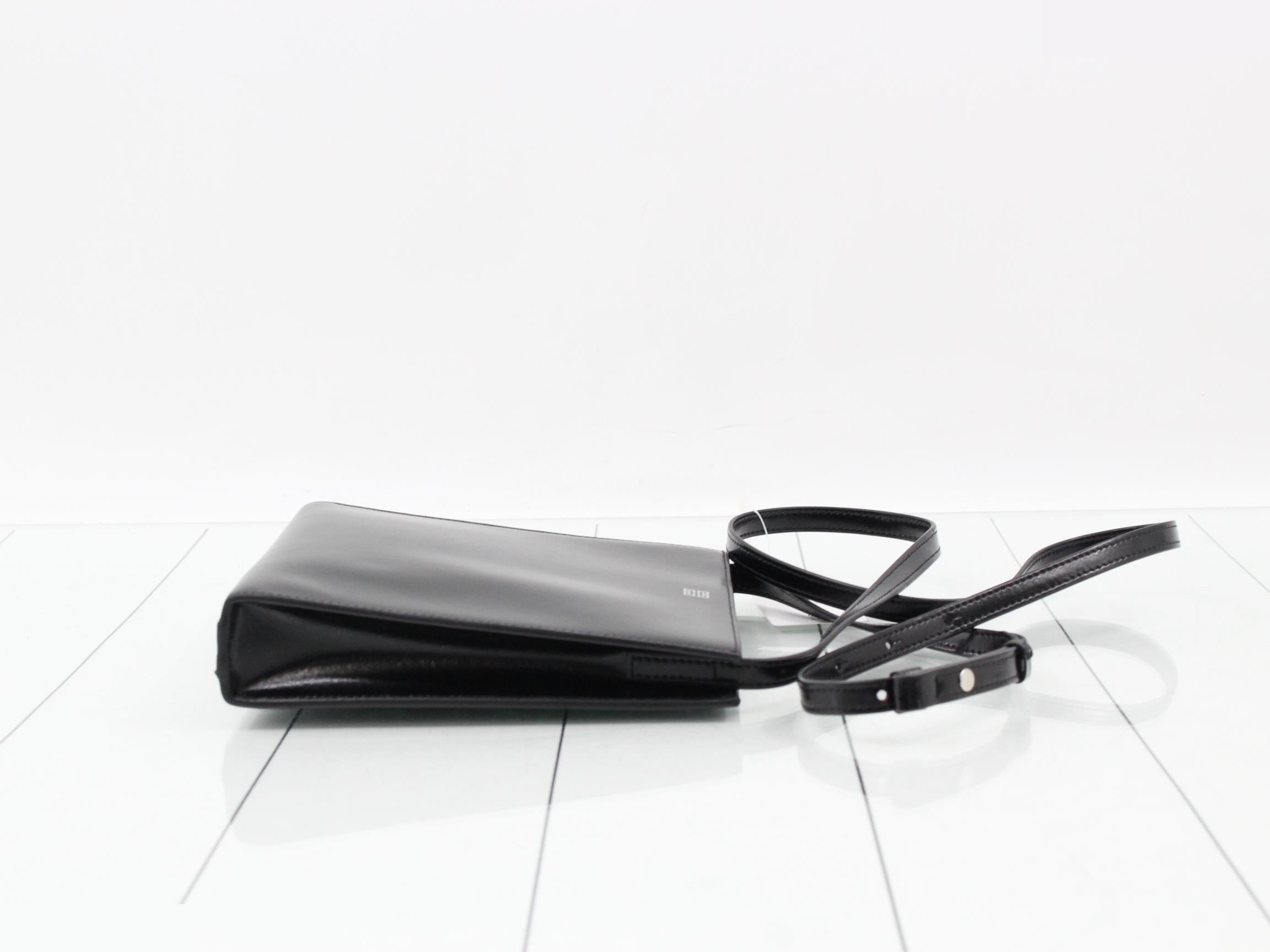4G Crossbody Bag, Black Leather, Made in Italy — view 3