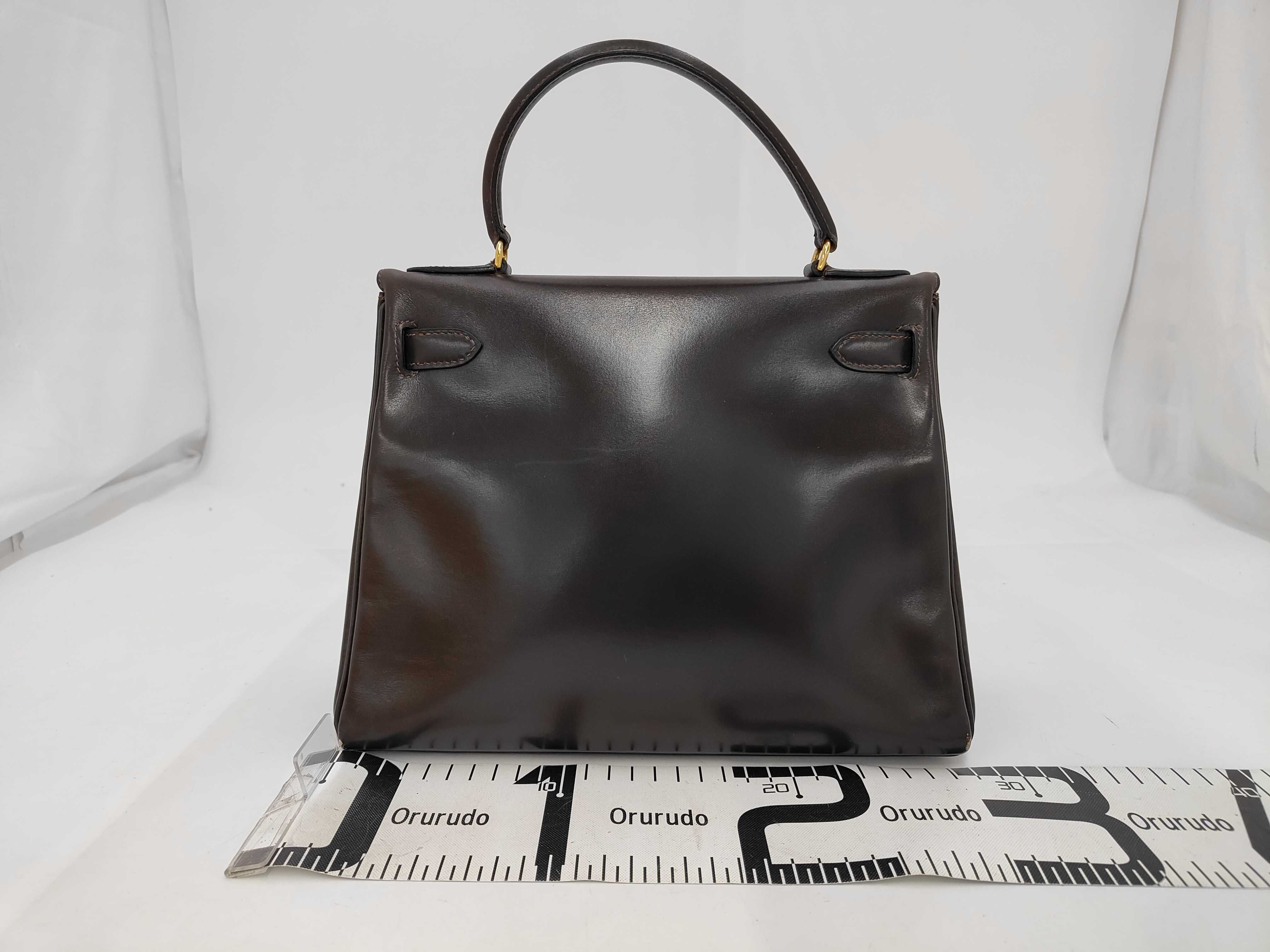 Kelly 28 Box Calf Brown Gold Hardware R Stamp Handbag — view 2