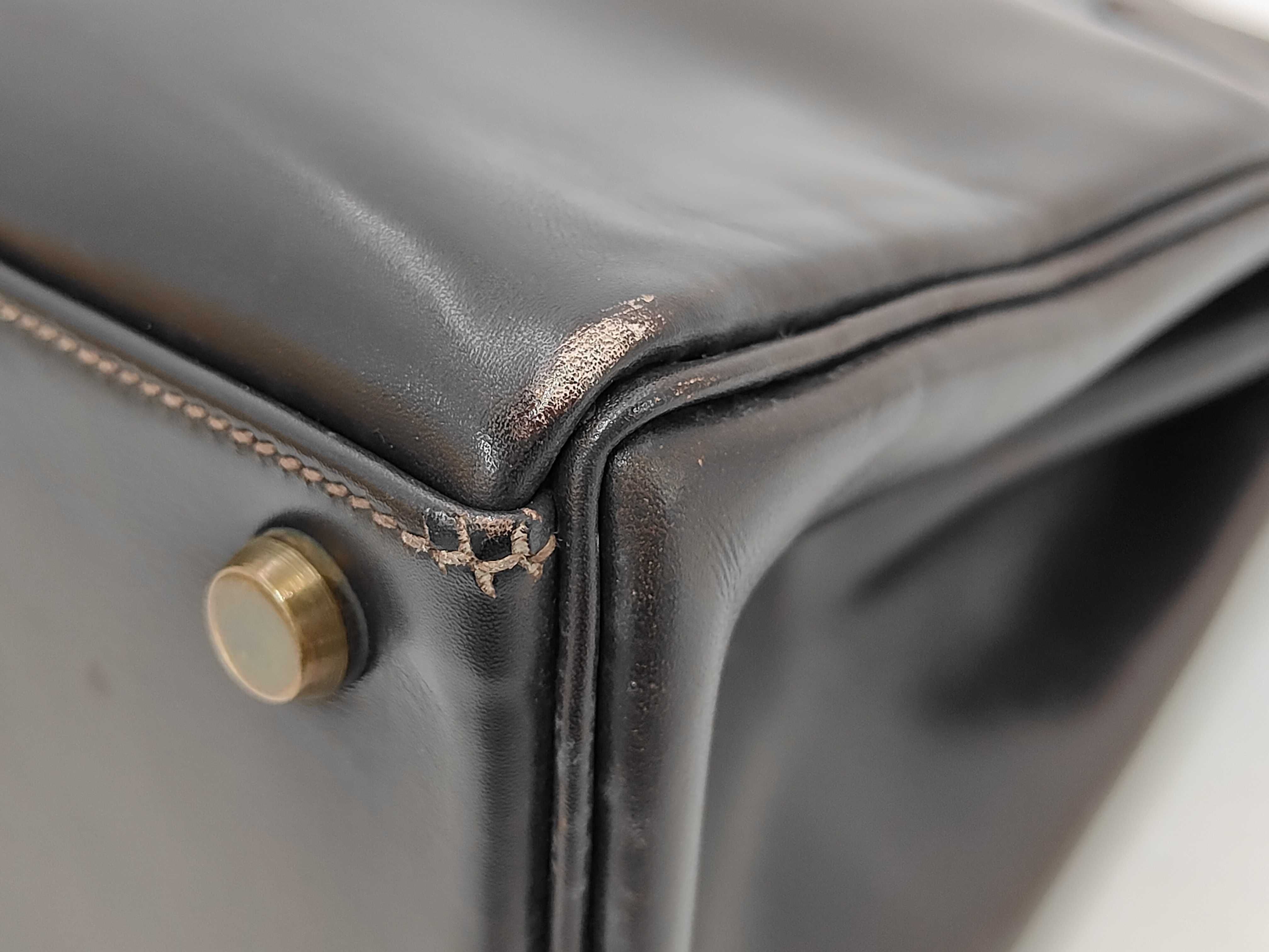 Kelly 28 Box Calf Brown Gold Hardware R Stamp Handbag — view 3