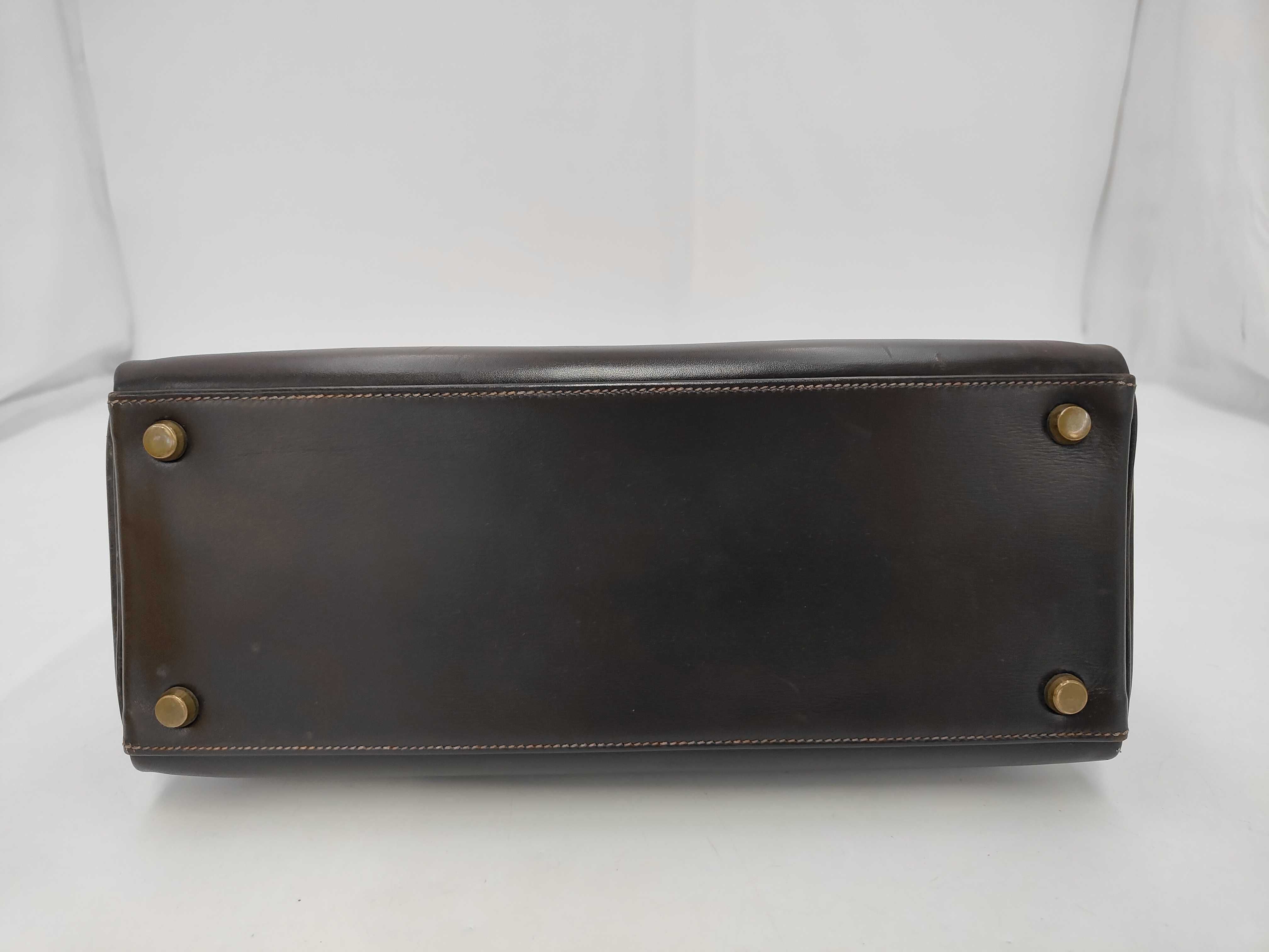 Kelly 28 Box Calf Brown Gold Hardware R Stamp Handbag — view 4
