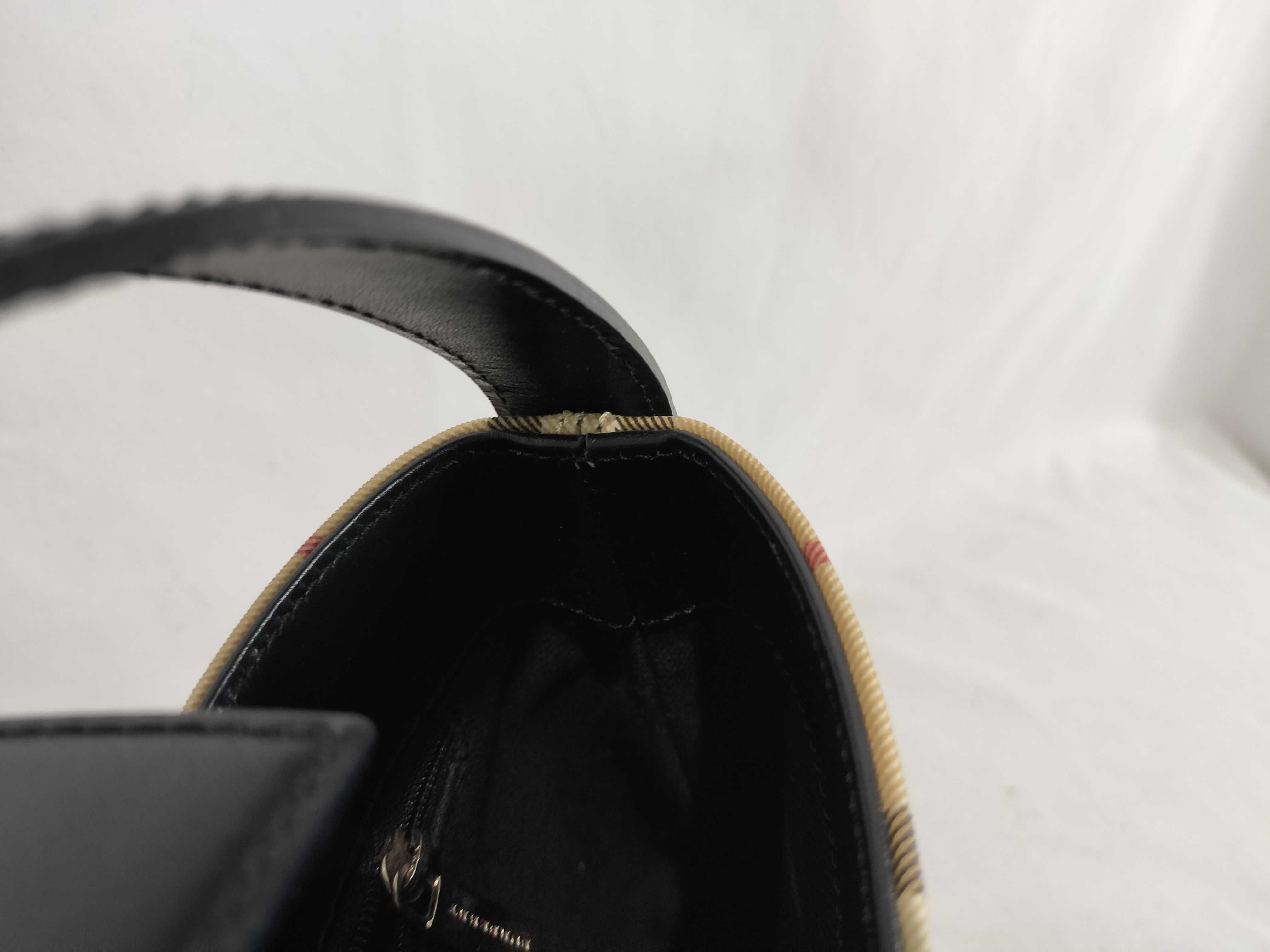London Nova Check Nylon Canvas Leather One-Shoulder Bag — view 12
