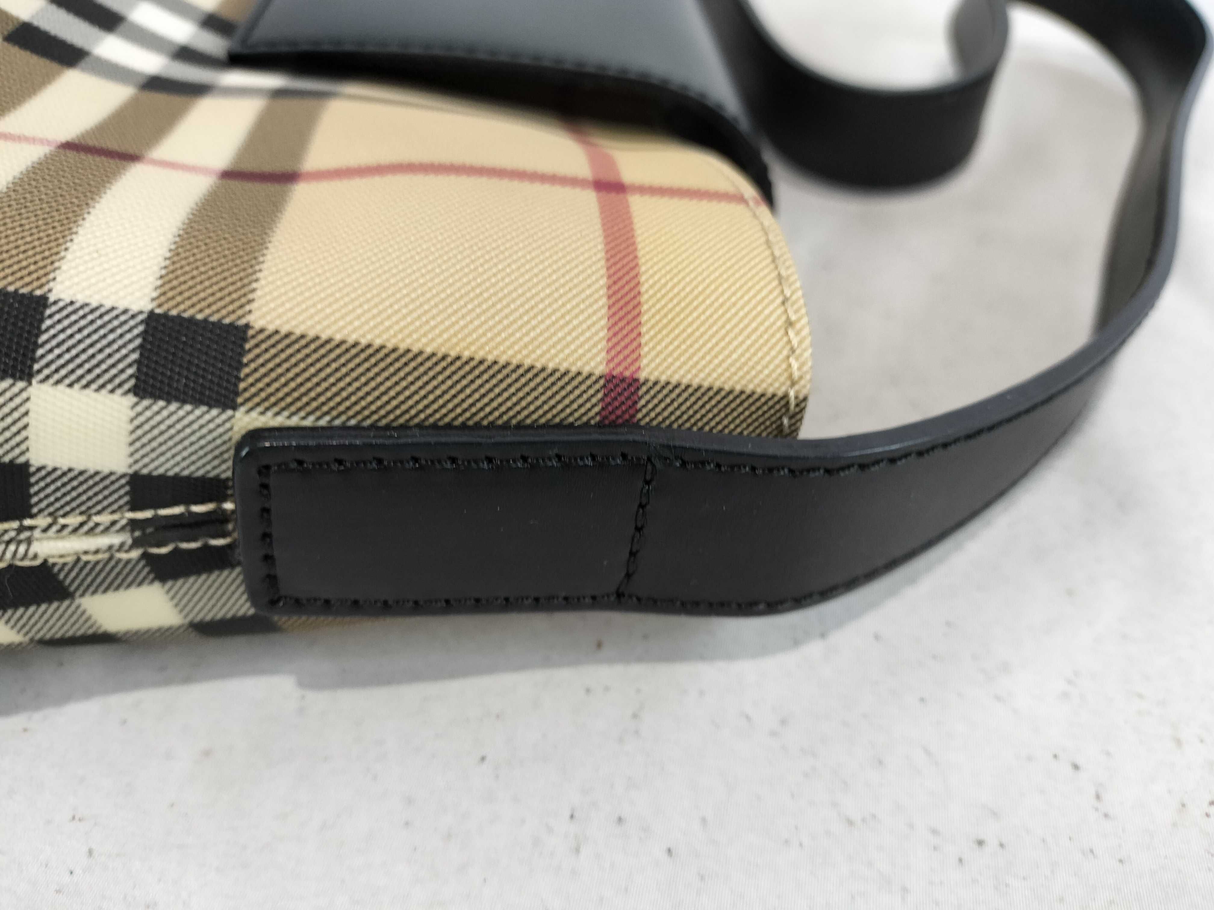 London Nova Check Nylon Canvas Leather One-Shoulder Bag — view 6