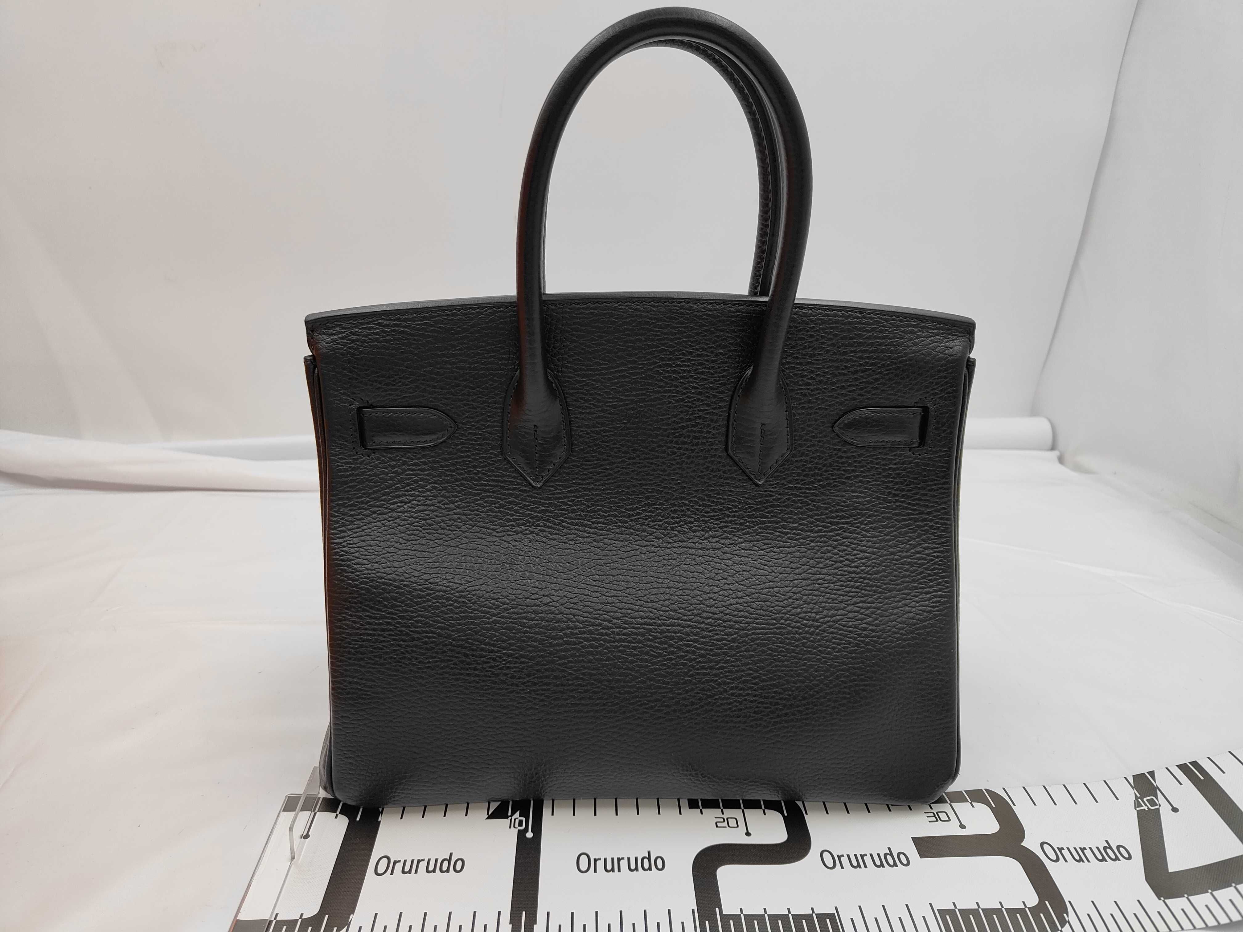 Birkin 30 Togo Leather, Gold Hardware, Black, G Stamp, 40cm Tote Bag — view 2