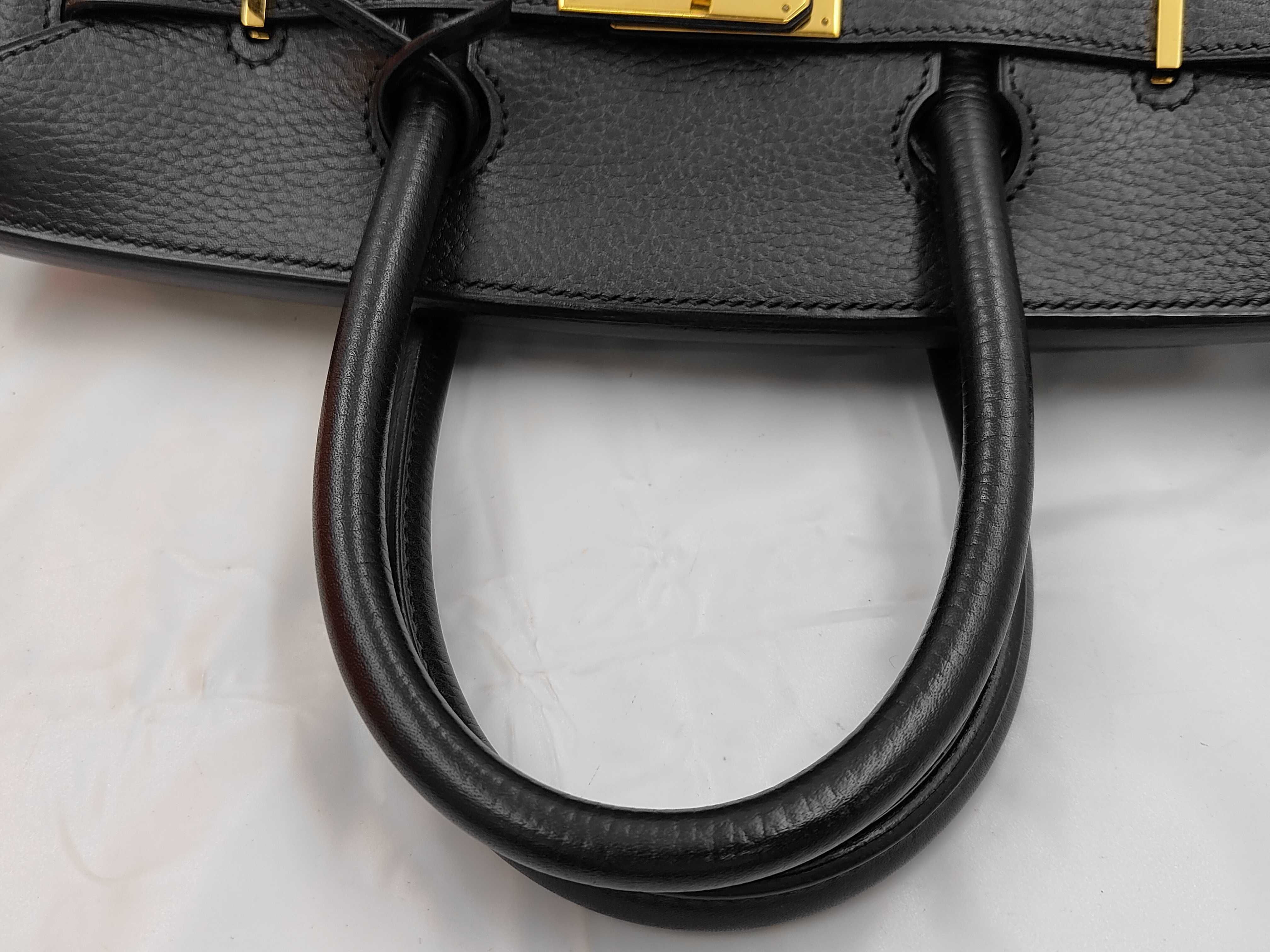Birkin 30 Togo Leather, Gold Hardware, Black, G Stamp, 40cm Tote Bag — view 3