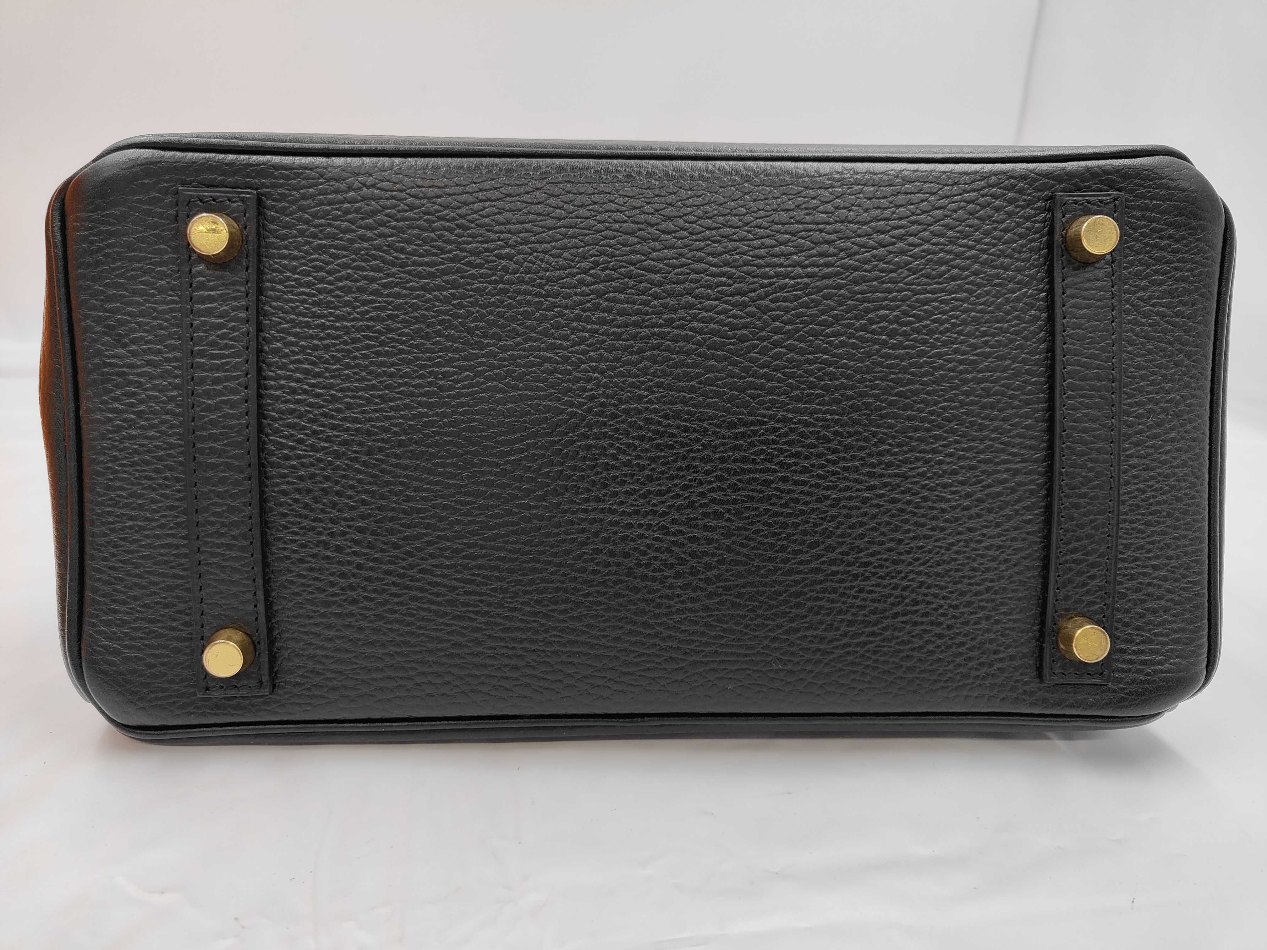 Birkin 30 Togo Leather, Gold Hardware, Black, G Stamp, 40cm Tote Bag — view 6