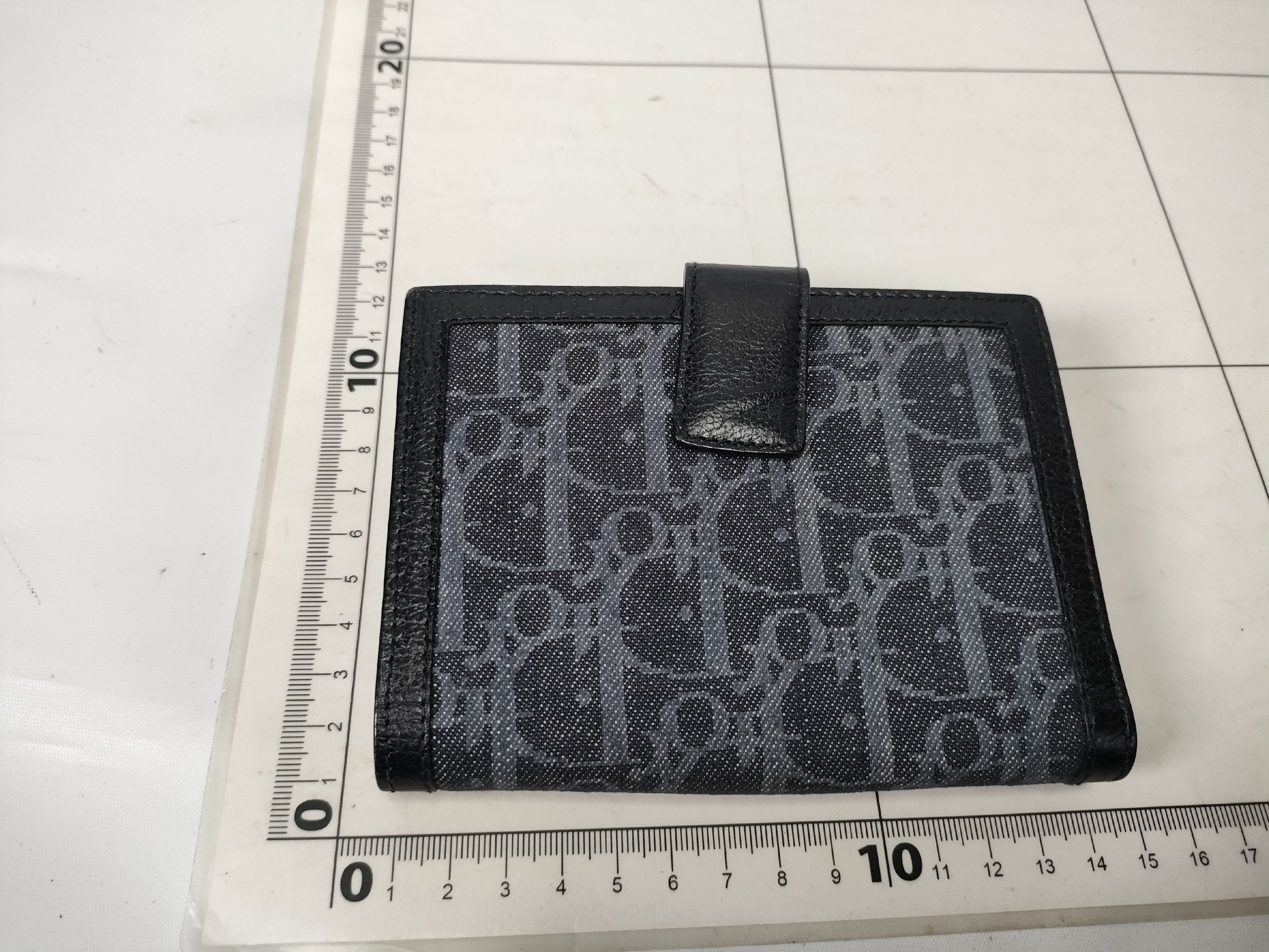 bi-fold wallet, Trotter pattern, navy — view 2