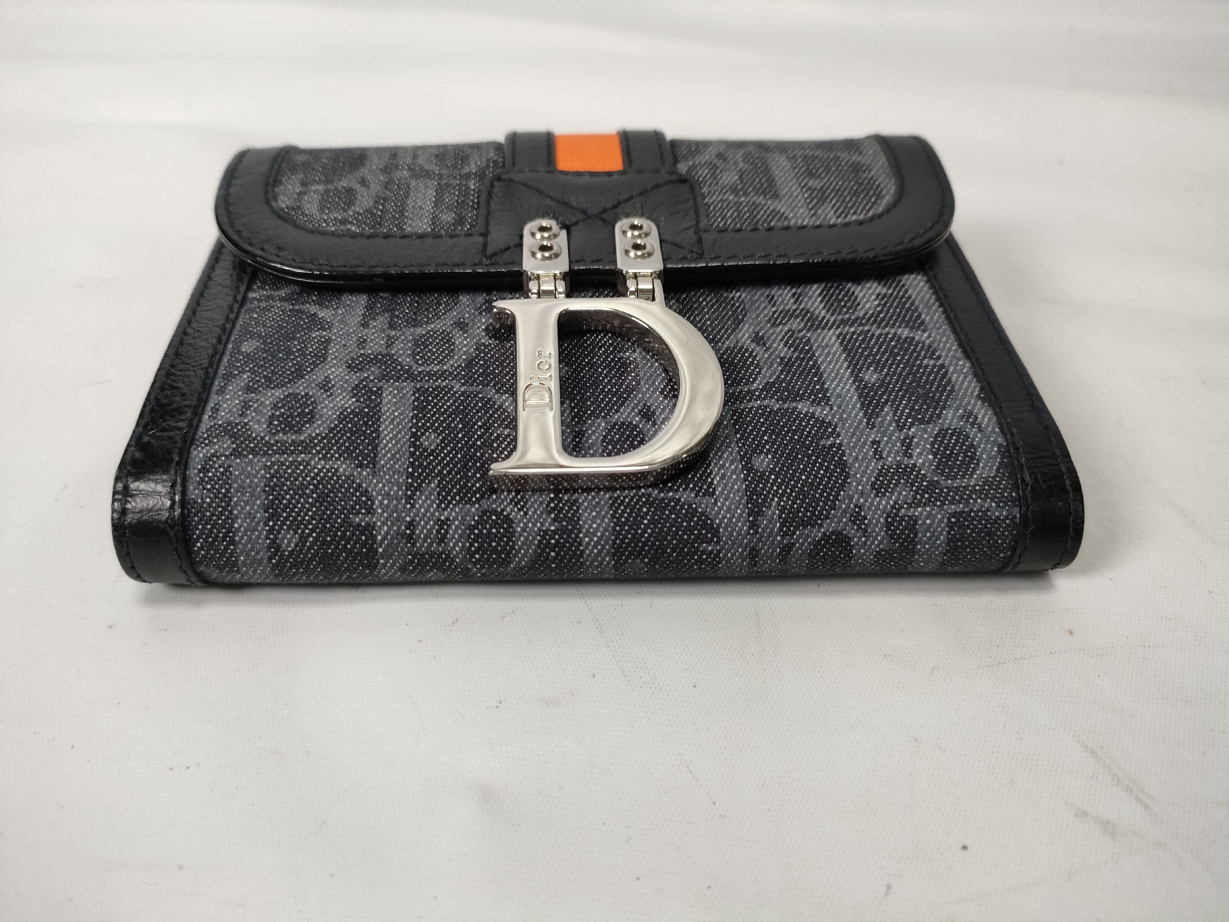 bi-fold wallet, Trotter pattern, navy — view 4