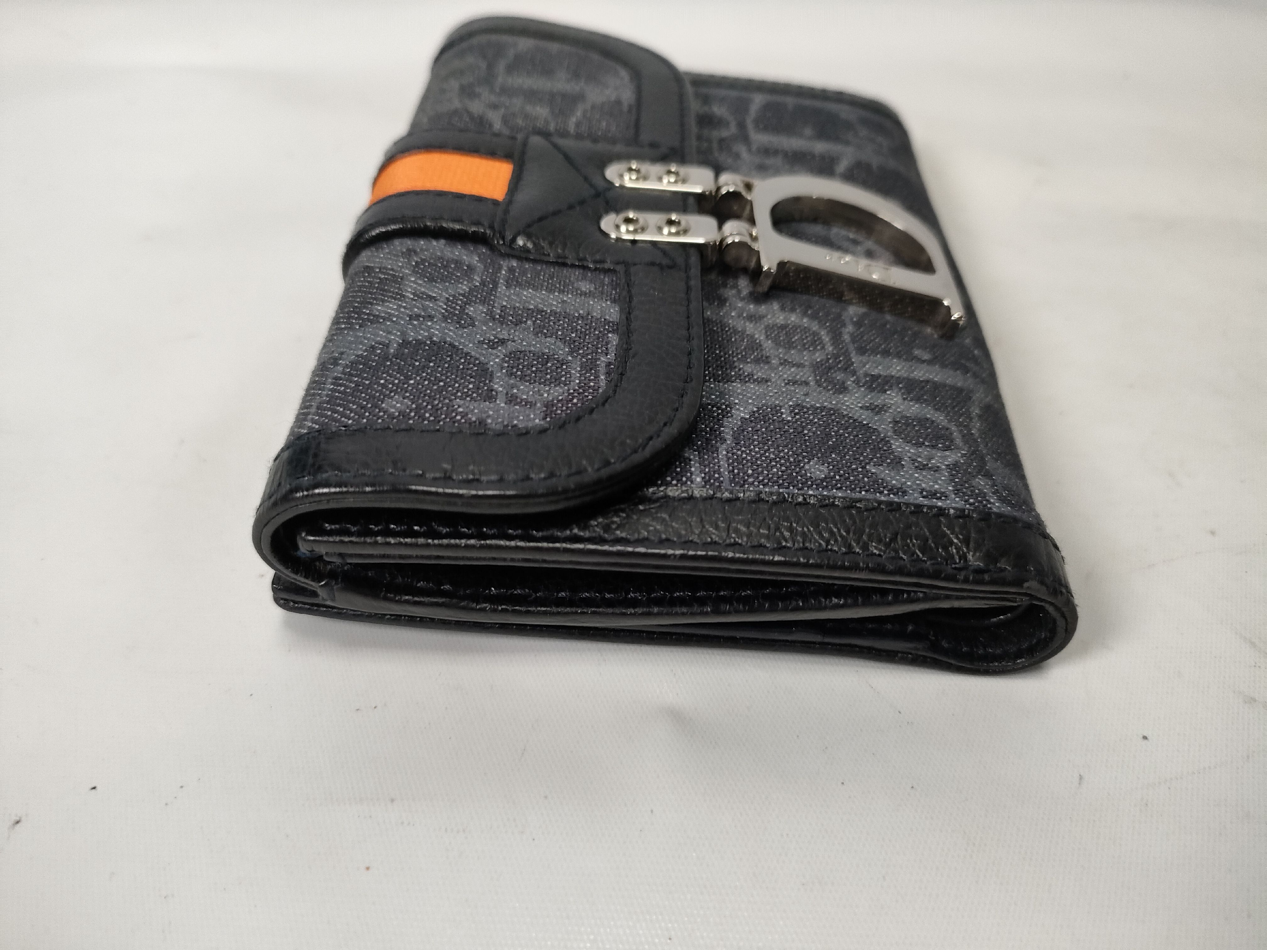 bi-fold wallet, Trotter pattern, navy — view 5