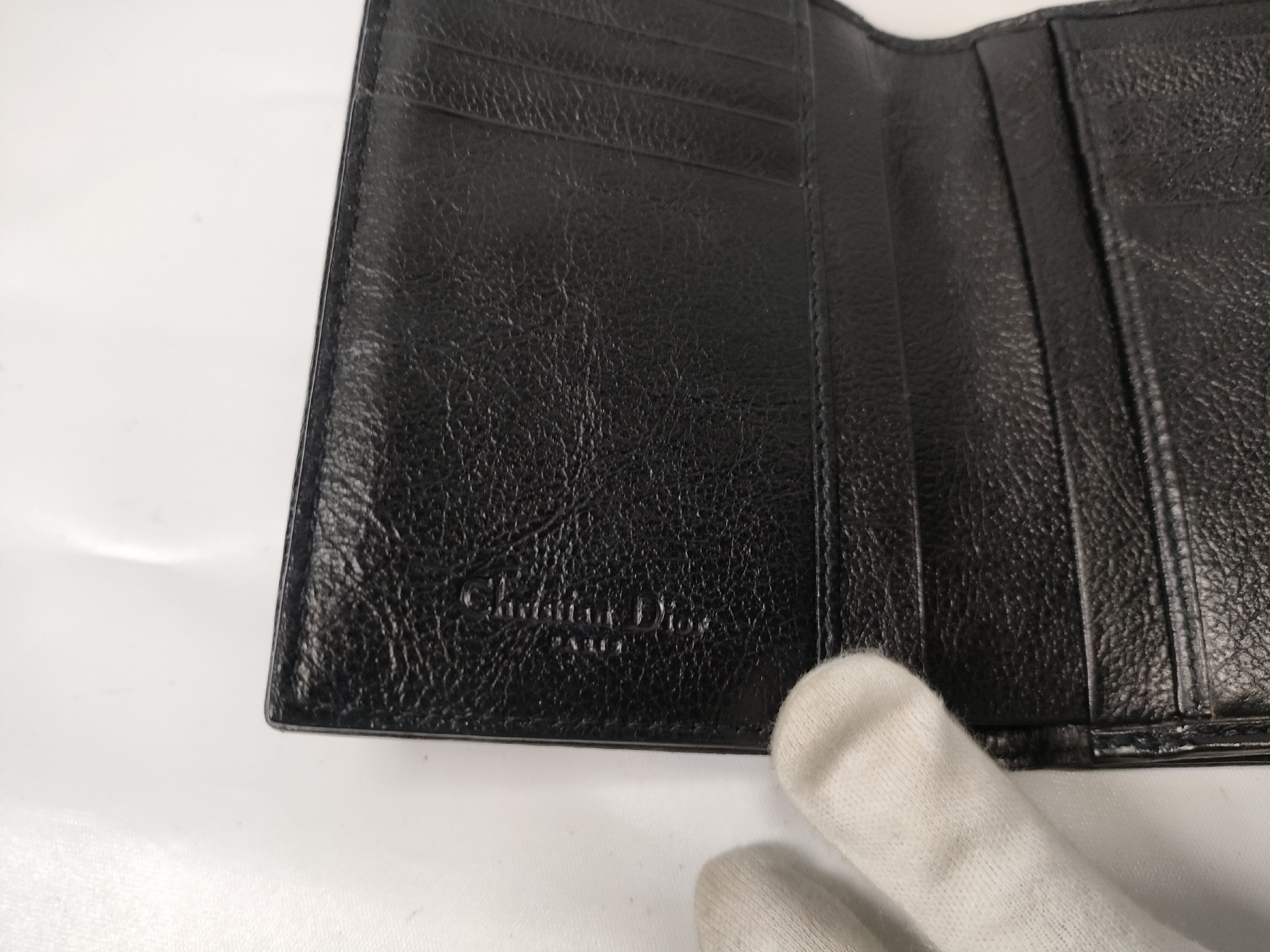 bi-fold wallet, Trotter pattern, navy — view 8