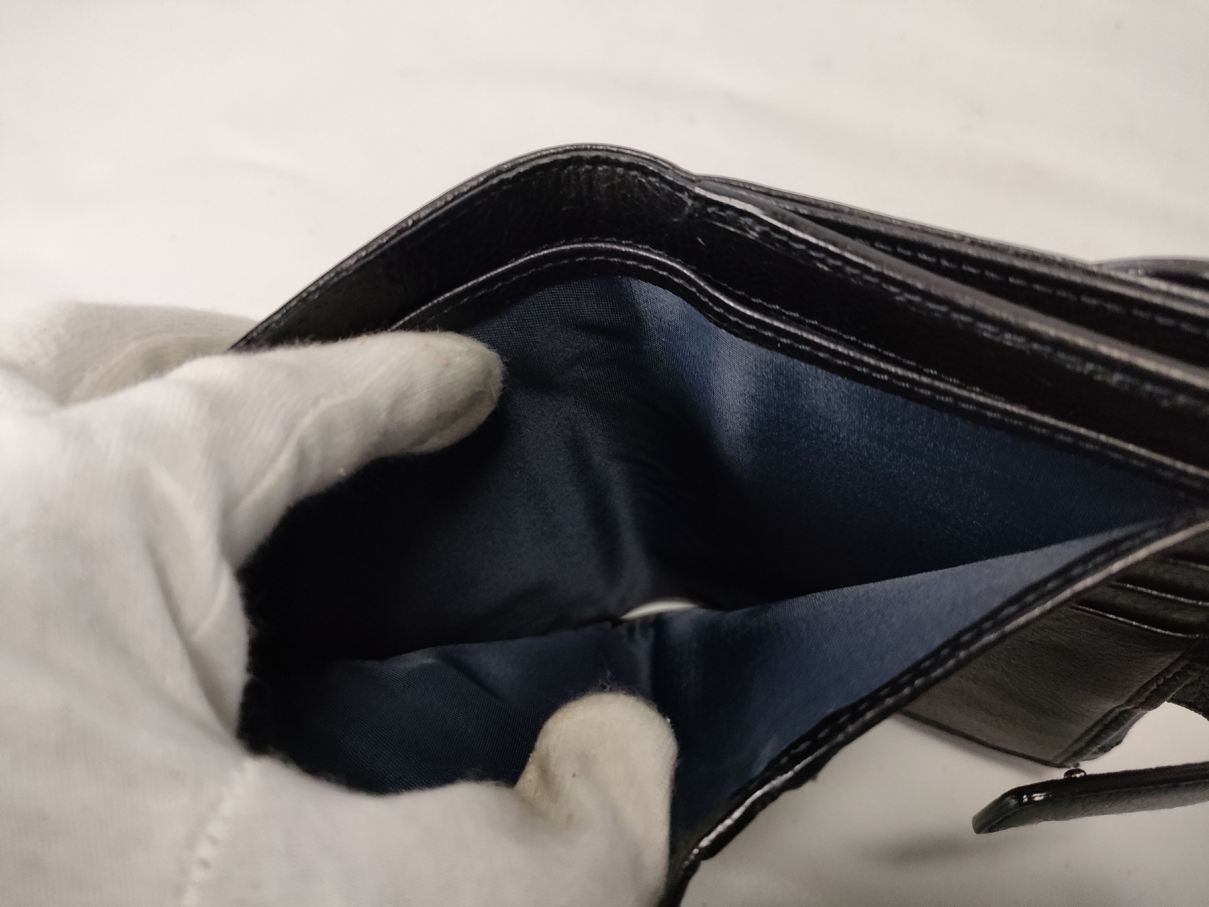 bi-fold wallet, Trotter pattern, navy — view 9